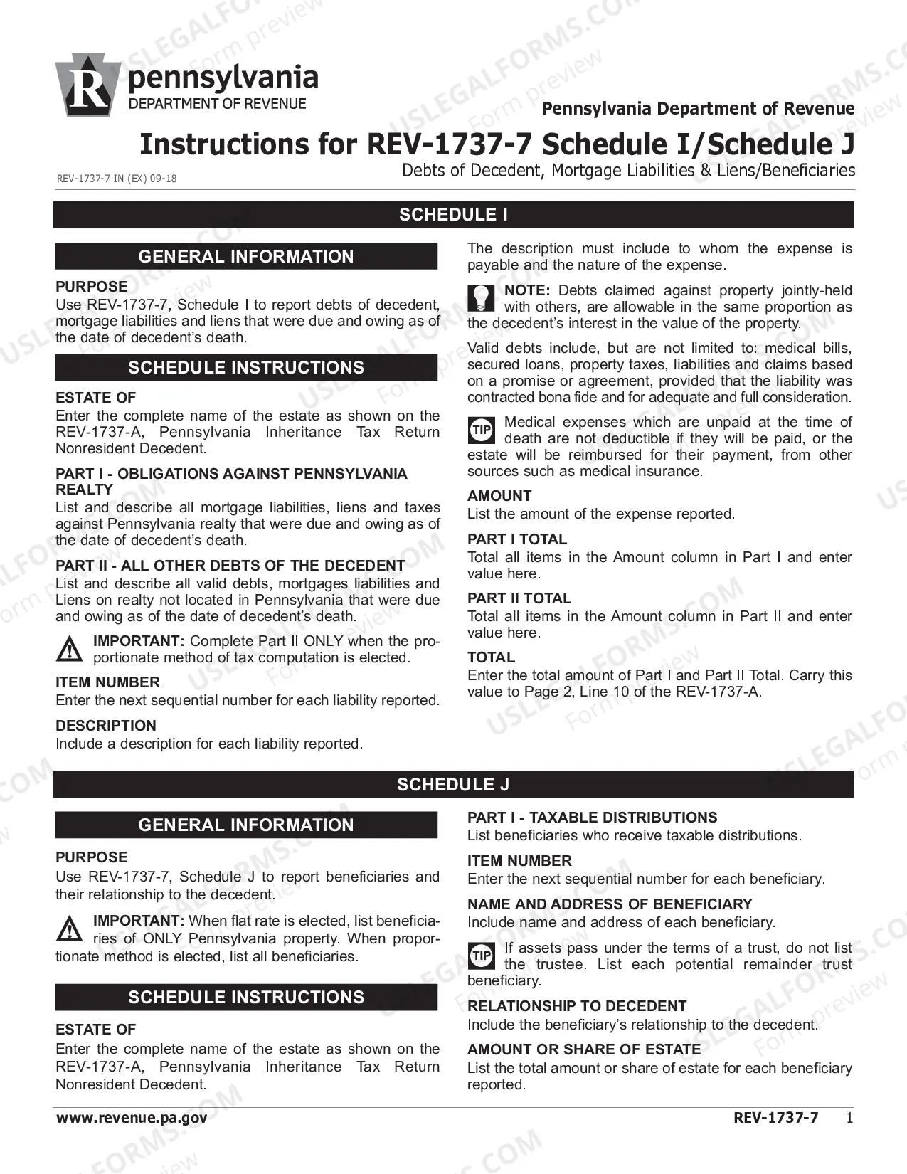 Preview REV-1737-7 -- Schedule I/Schedule J