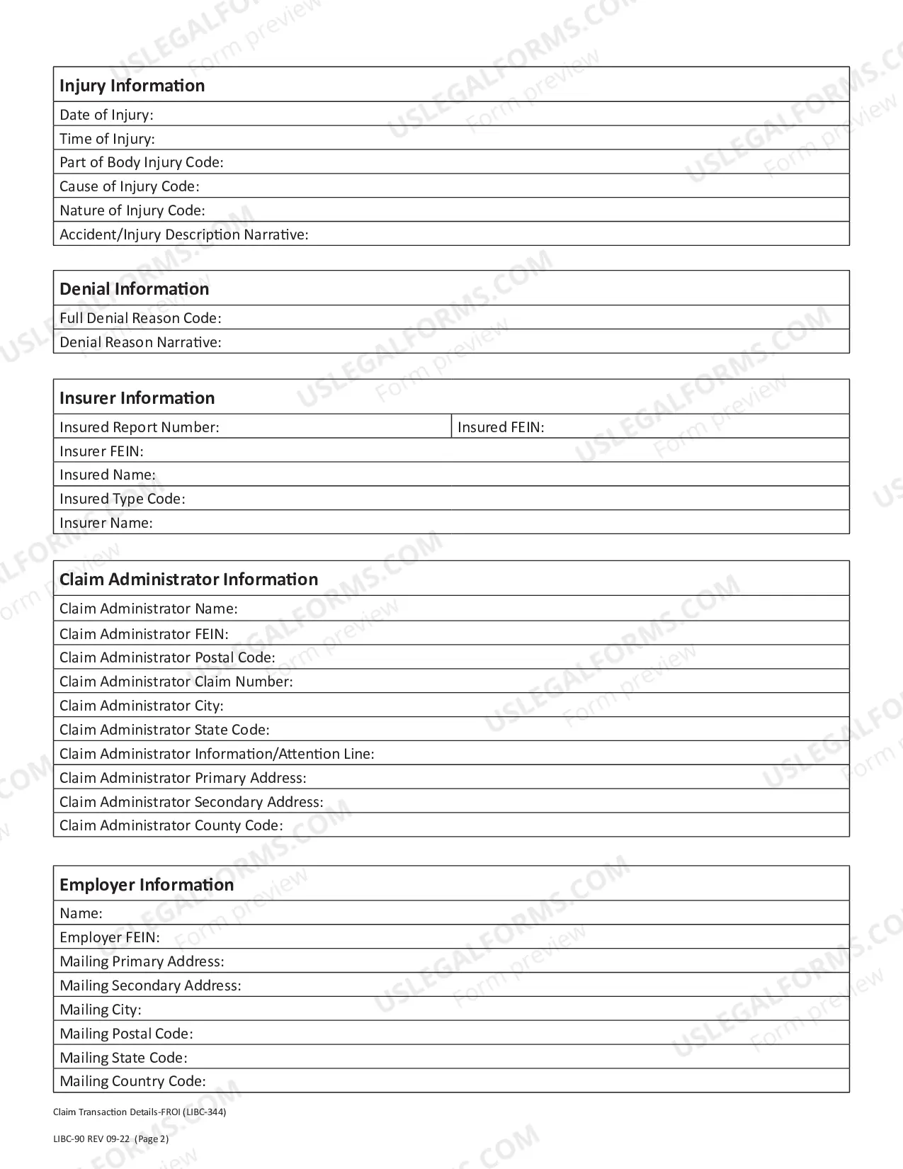 Preview Electronic Data Interchange First Report of Injury