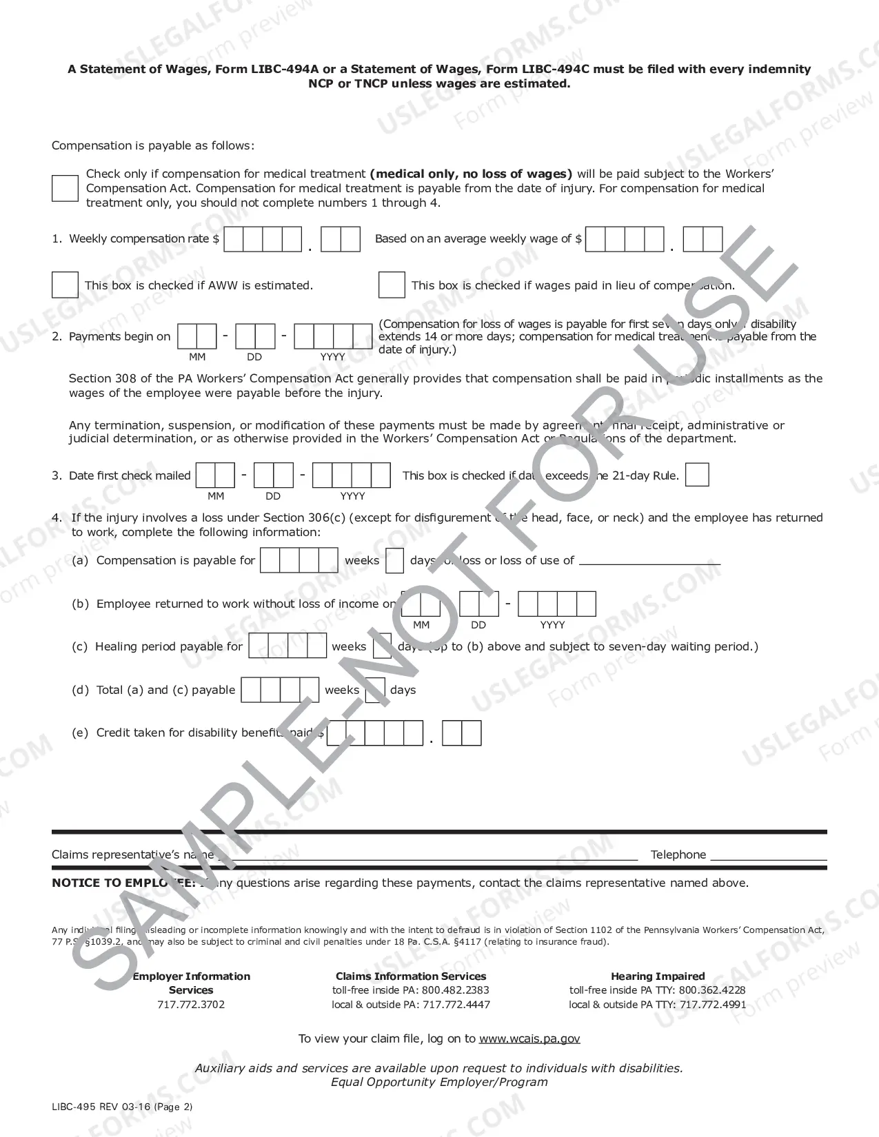 Preview Notice of Compensation Payable