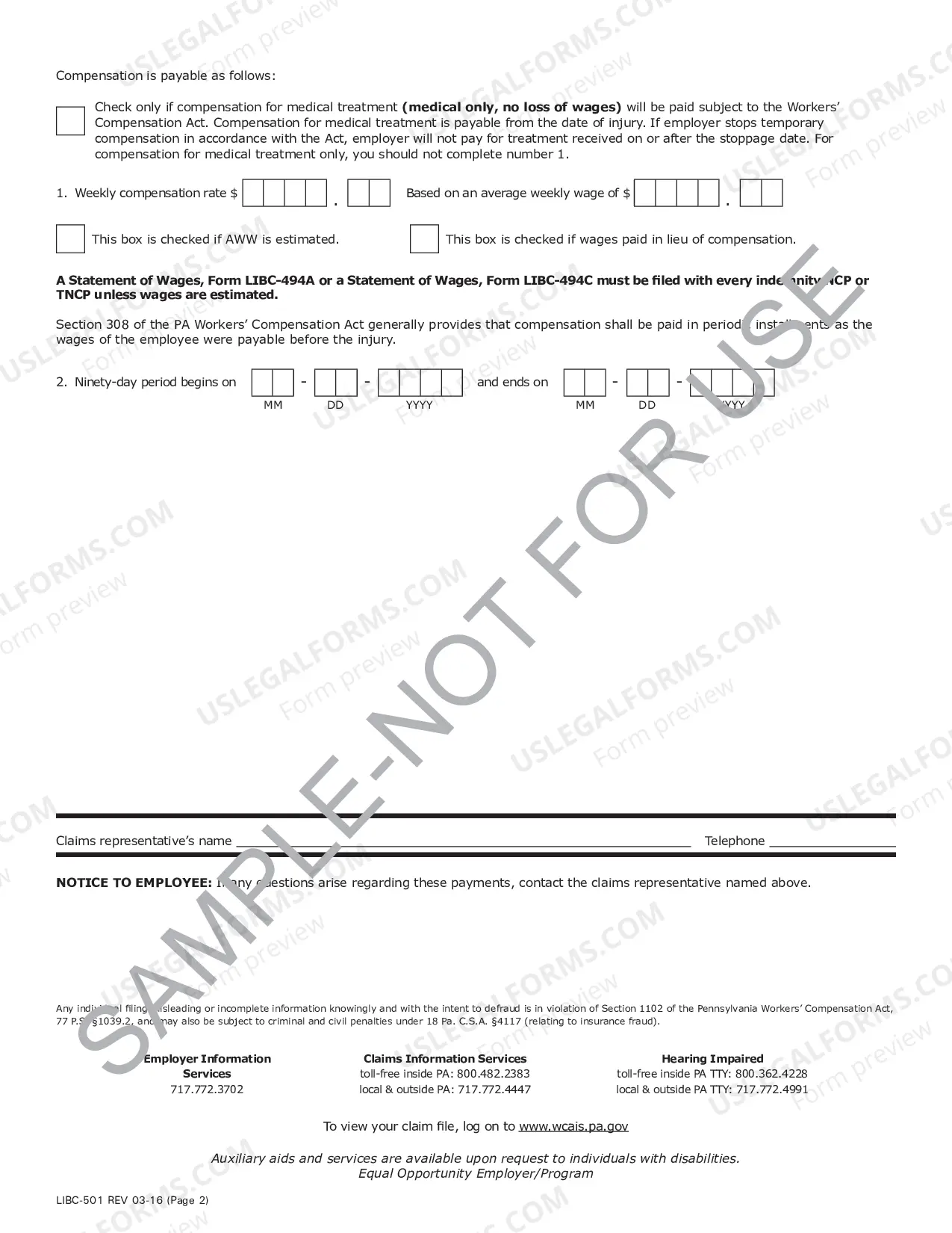 Preview Notice of Temporary Compensation Payable