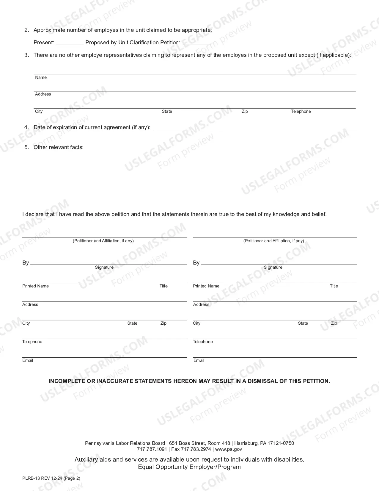 Preview Petition (Police, Fire And Private Sector)