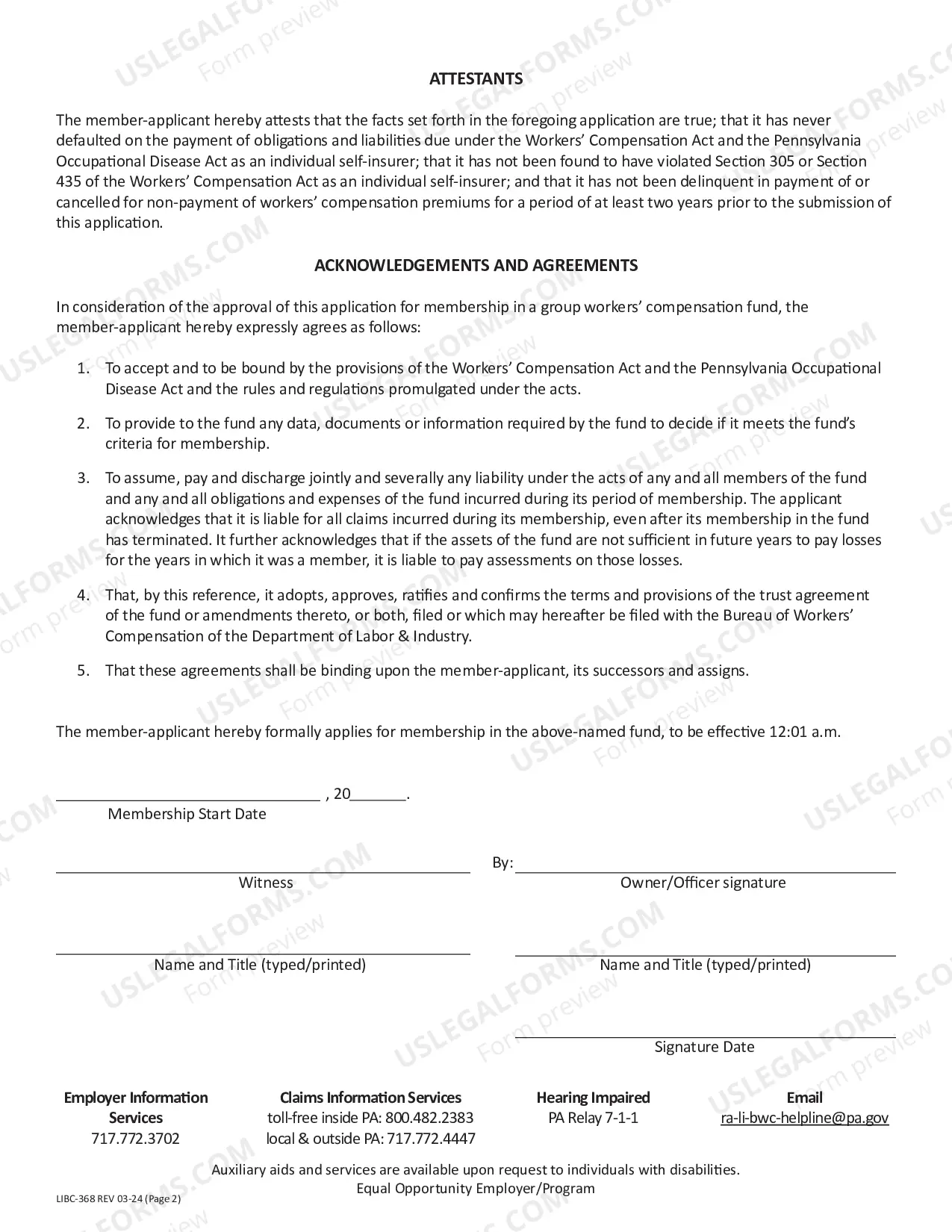 Preview Supplemental Information Addendum to Application As A Group Workers Compensation Fund