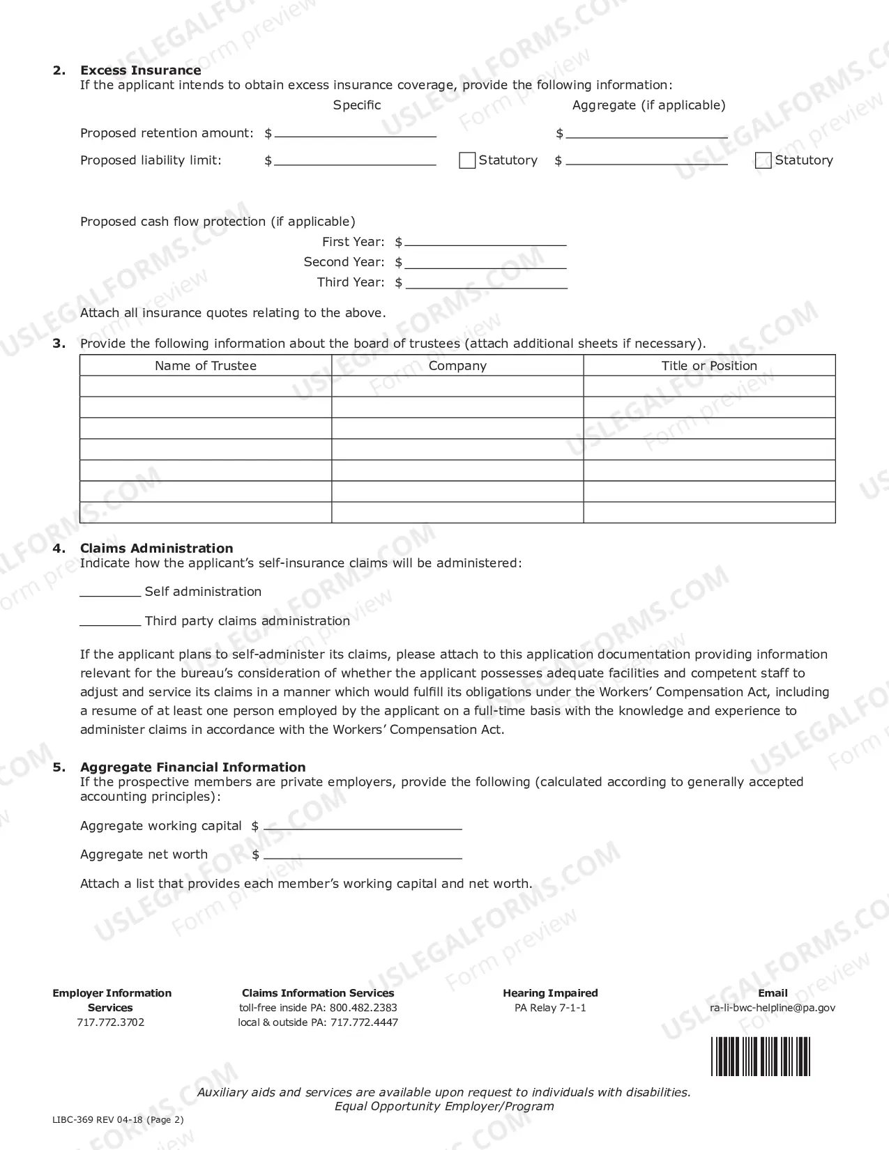 Preview Supplemental Information Addendum to Group Workers Compensation Fund