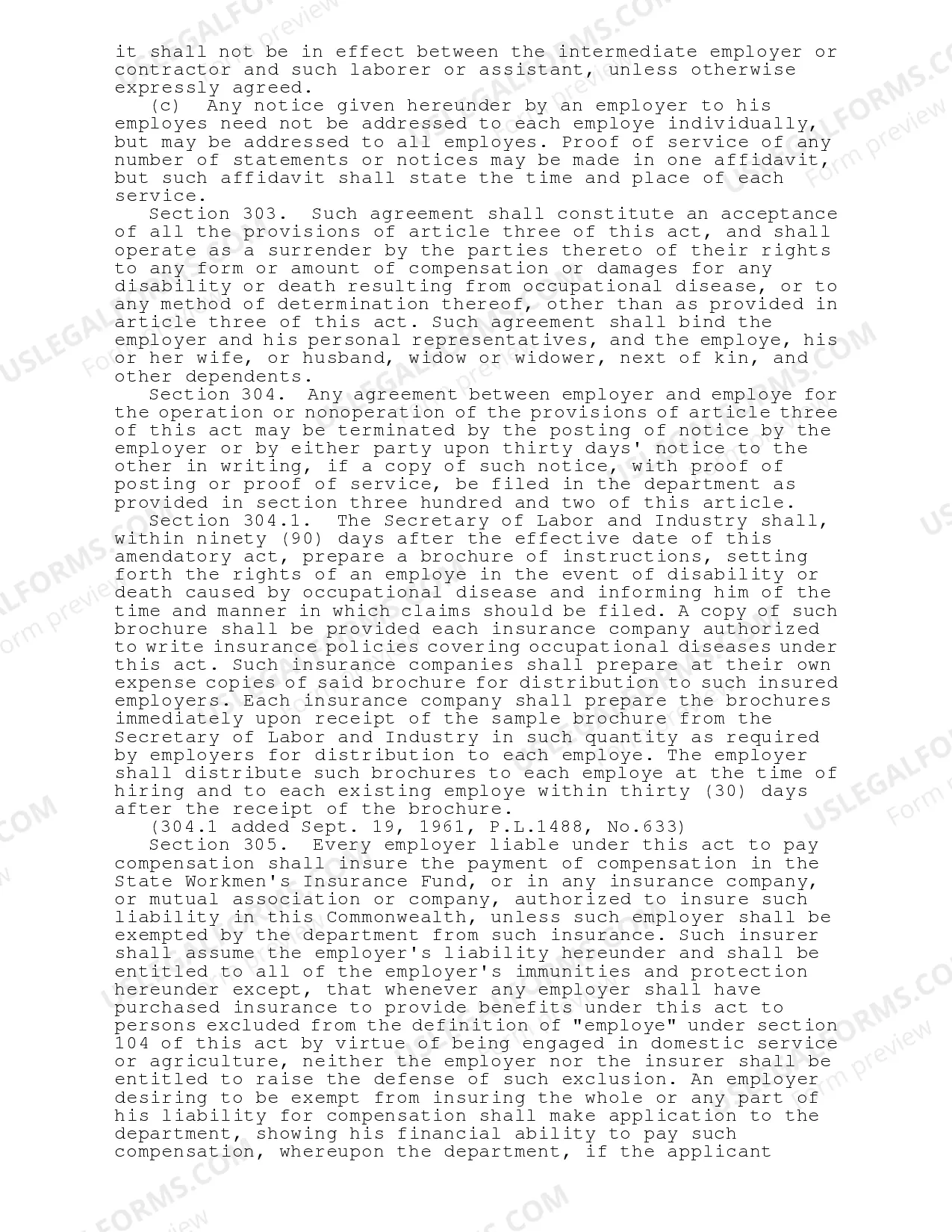 Preview Pennsylvania Occupational Disease Act