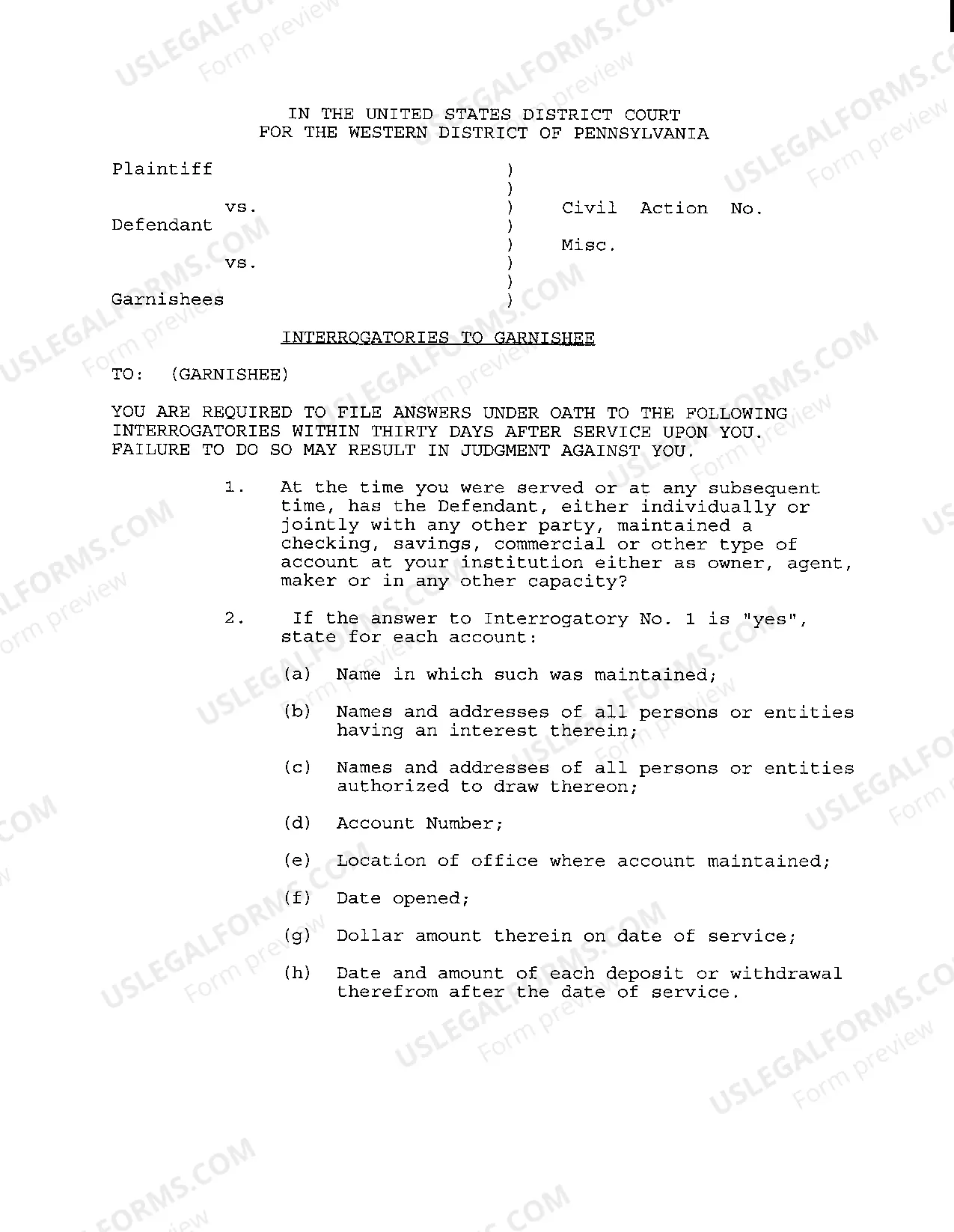 Preview Writ of Execution for Garnishment