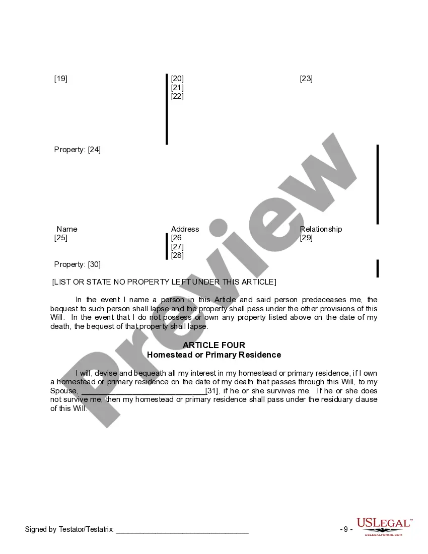 Preview Mutual Wills Package with Last Wills and Testaments for Married Couple with Minor Children