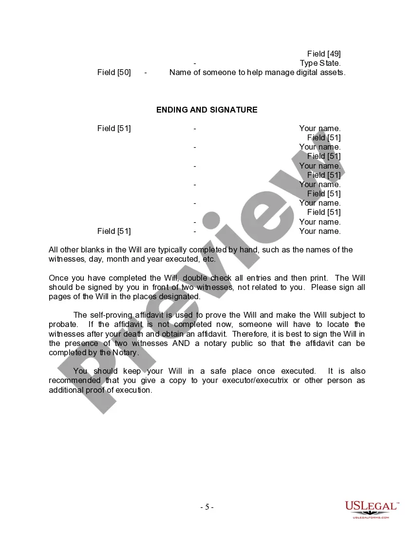 Preview Mutual Wills Package with Last Wills and Testaments for Married Couple with Minor Children