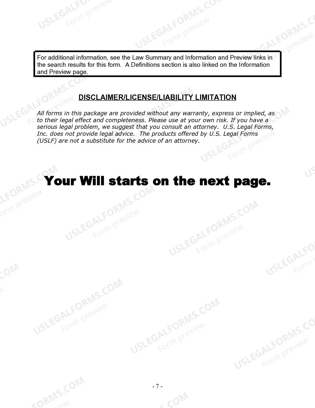 Preview Last Will and Testament for a Widow or Widower with Adult and Minor Children