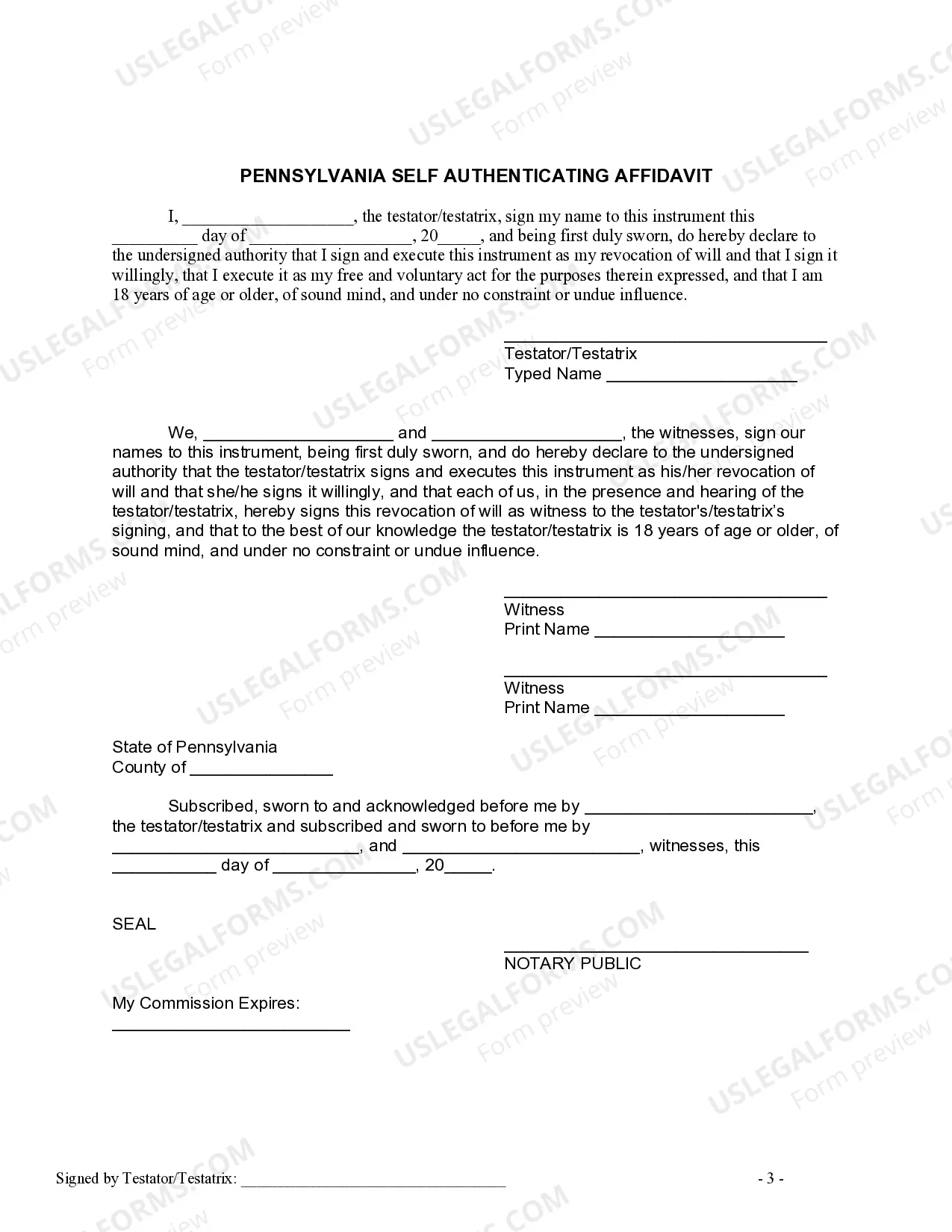 Preview Written Revocation of Will