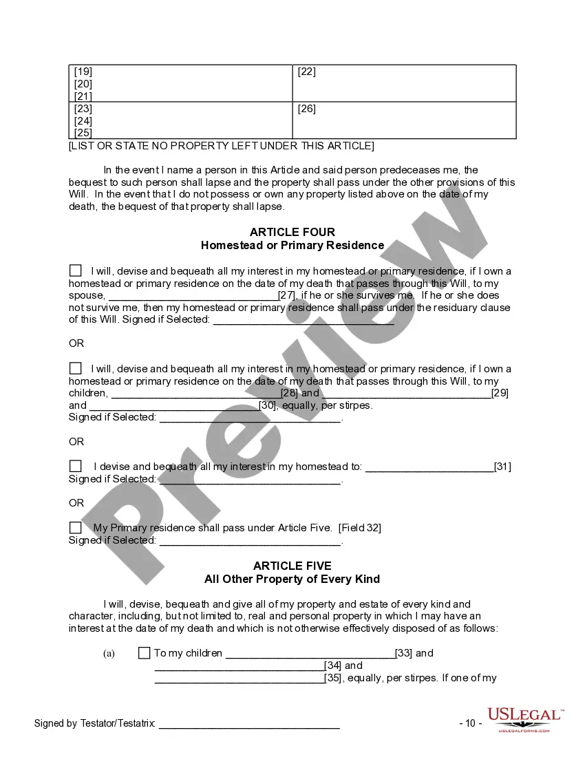 Get Last Will and Testament for other Persons Preview Last Will and Testament for other Persons