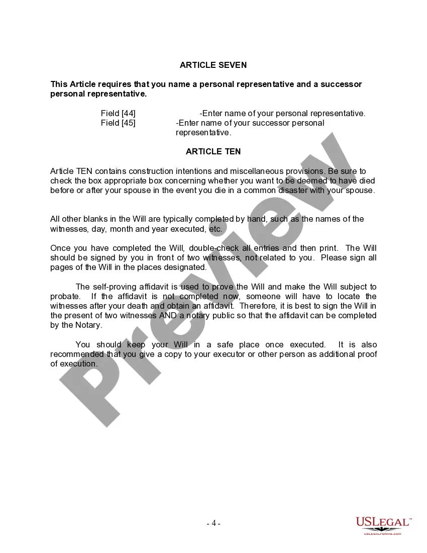 Get Last Will and Testament for other Persons Preview Last Will and Testament for other Persons