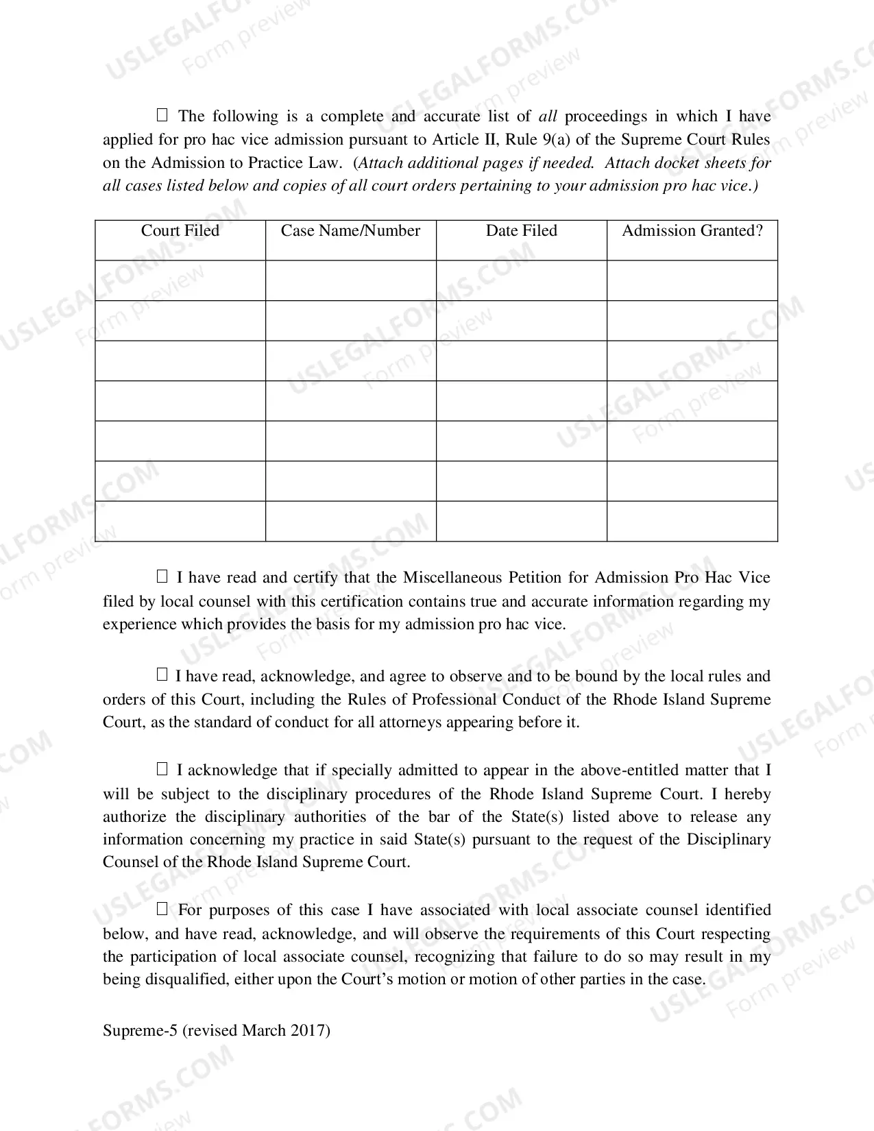 Preview Workers Compensation Attorney Certification for Pro Hac Vice Admission