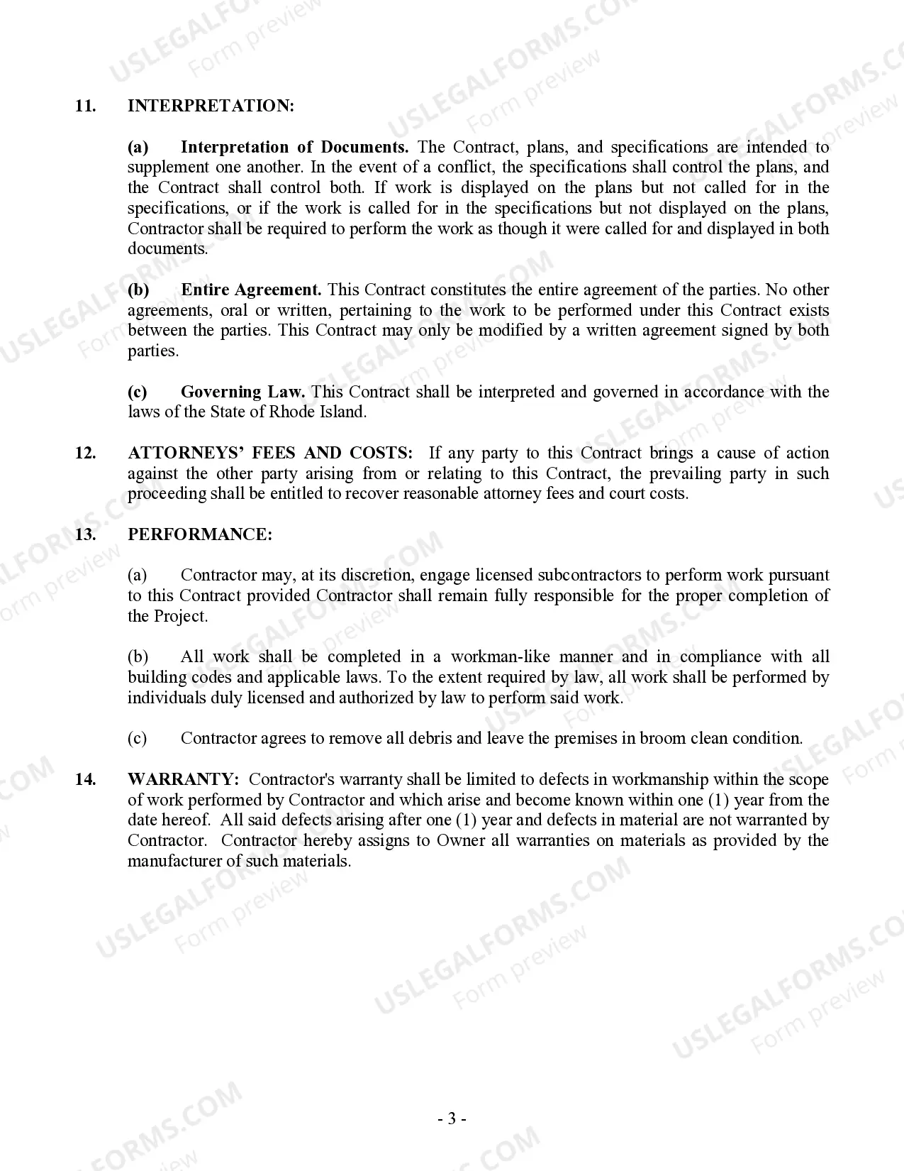 Preview Trim Carpenter Contract for Contractor