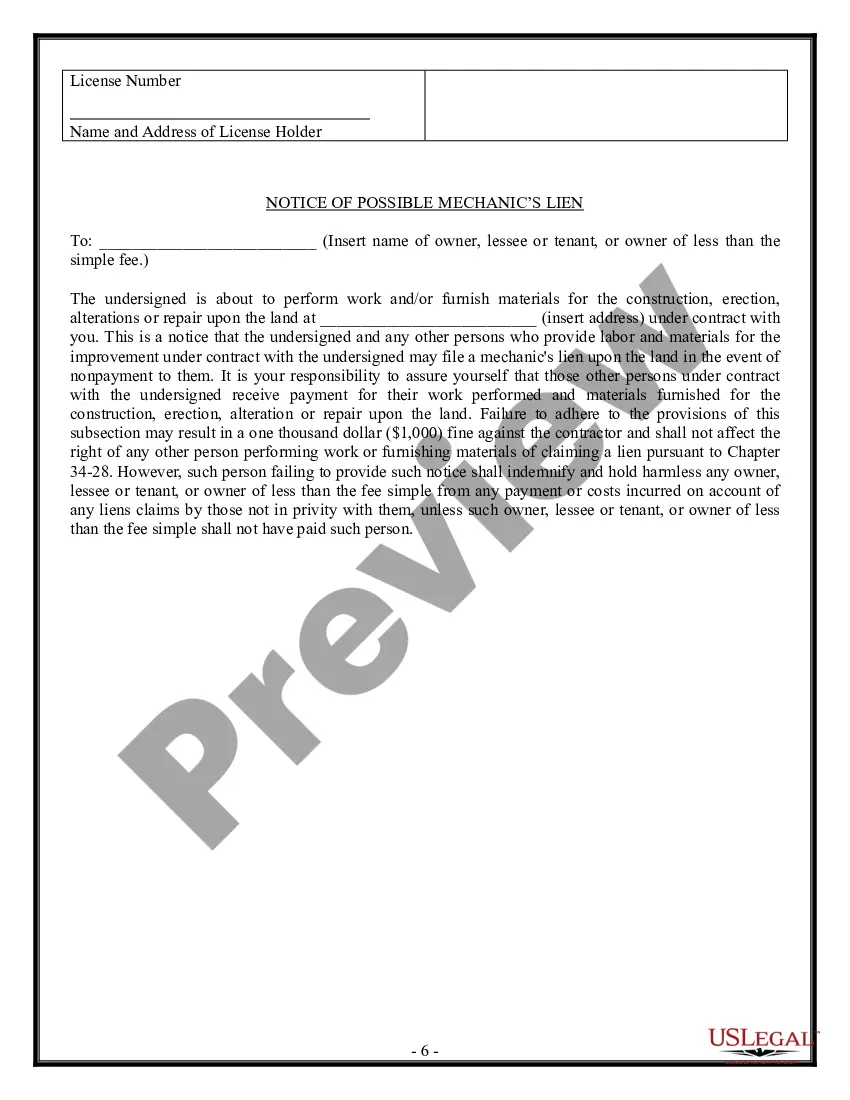 Preview Landscape Contract for Contractor
