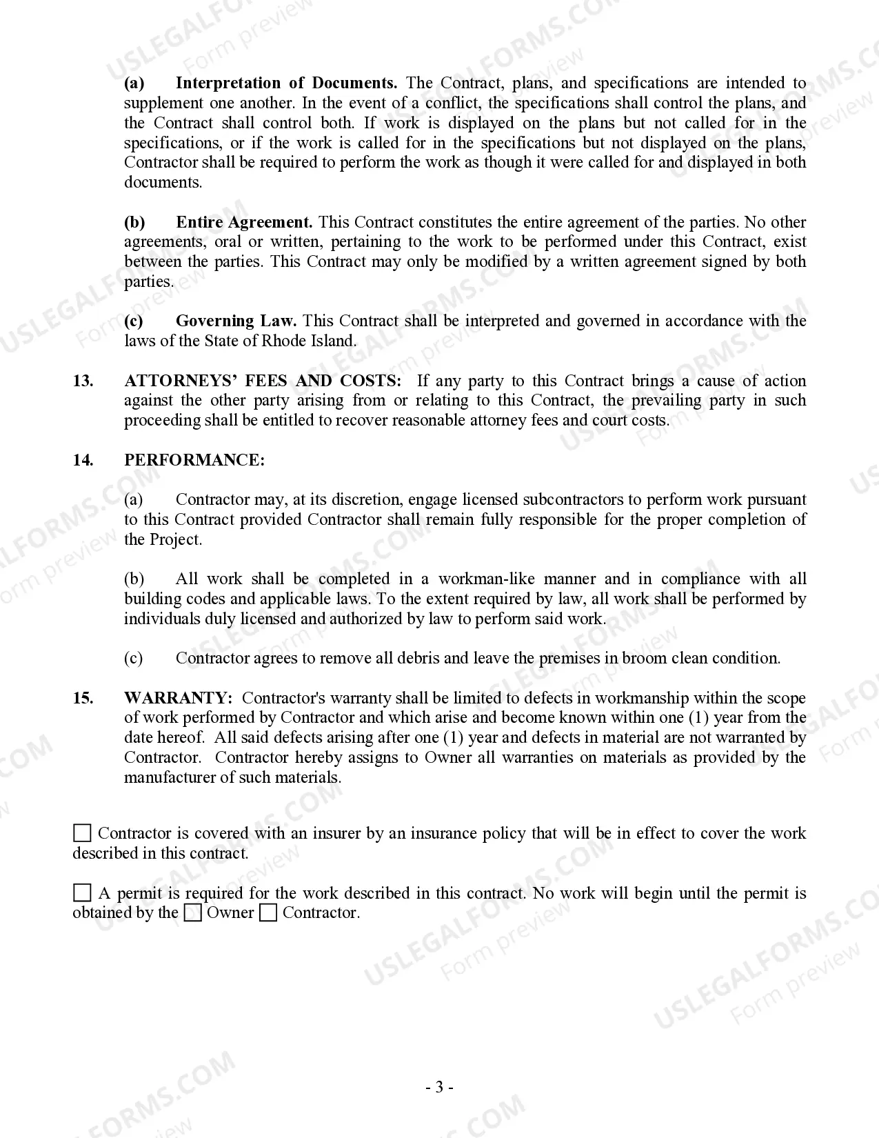 Preview Demolition Contract for Contractor