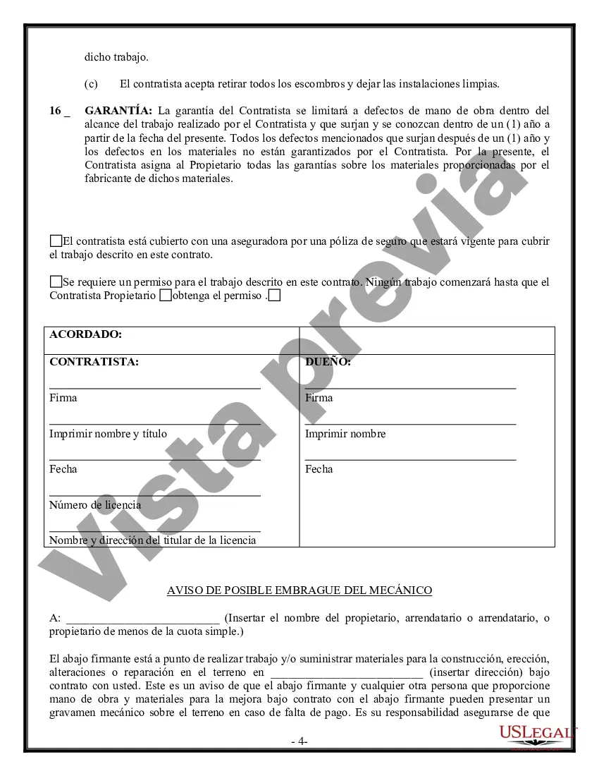 Preview Contrato de pavimentación para contratista