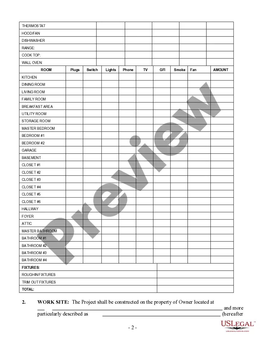 Preview Electrical Contract for Contractor