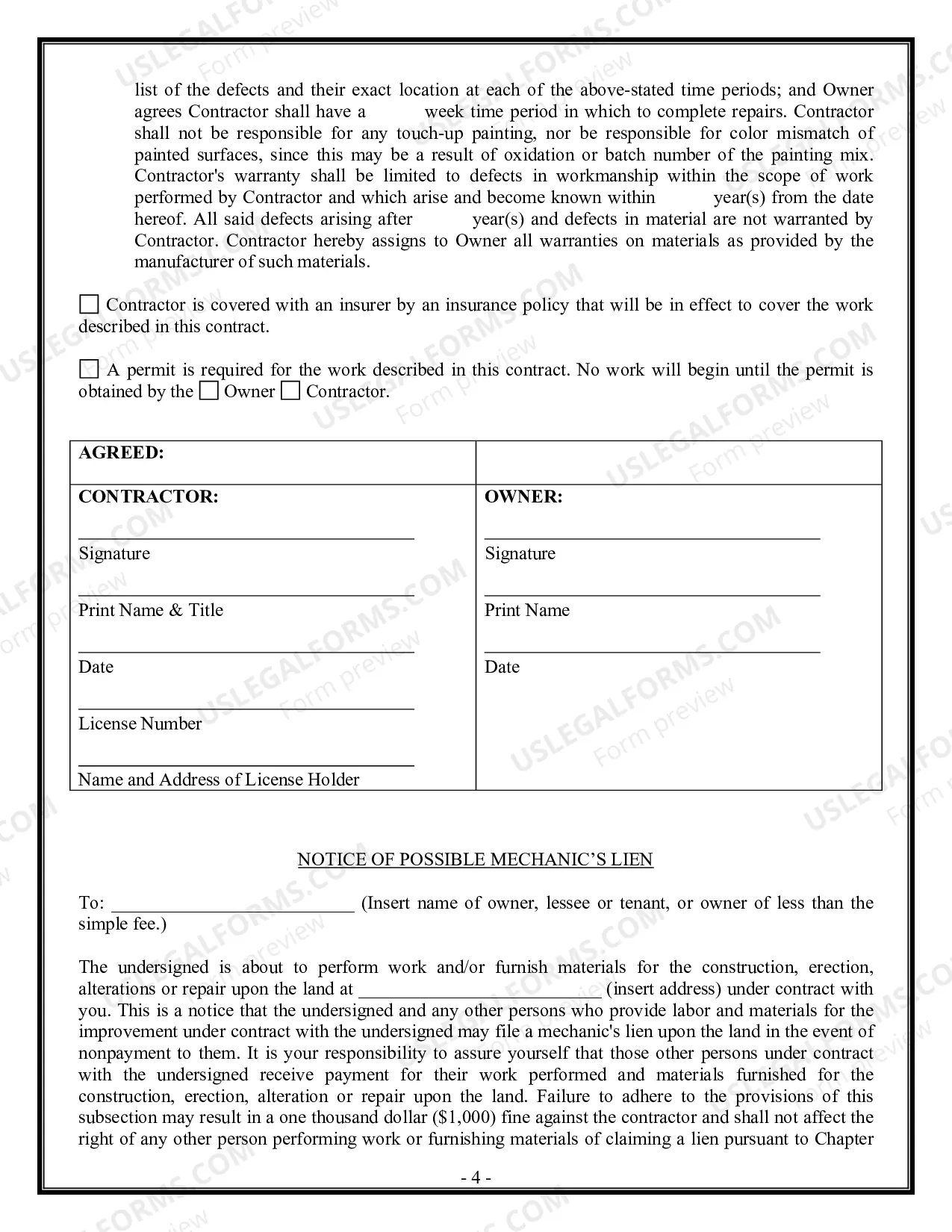 Preview Sheetrock Drywall Contract for Contractor