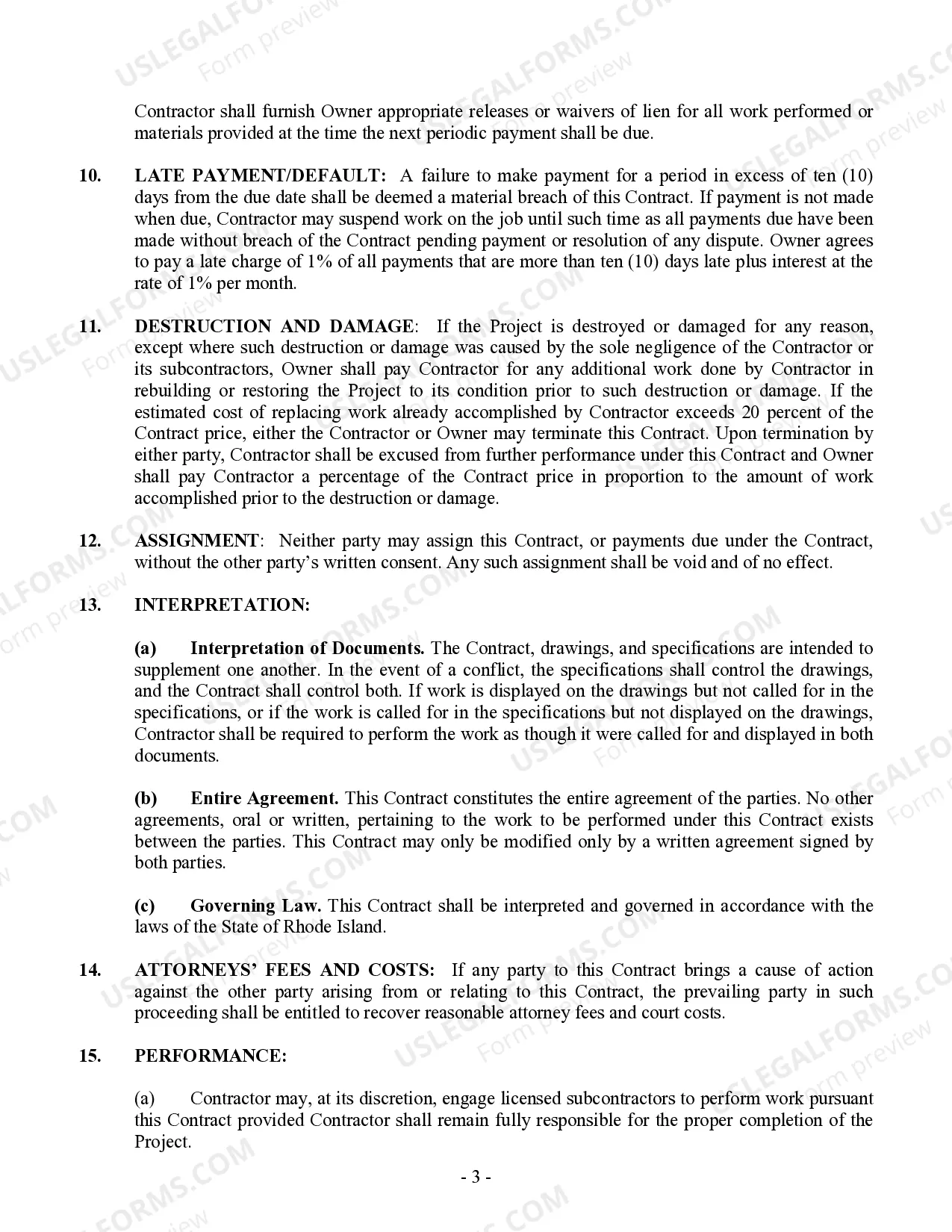 Preview Flooring Contract for Contractor