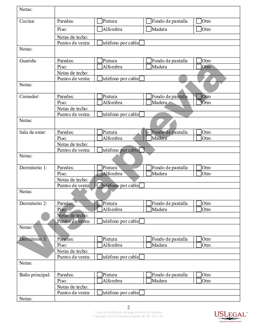 Preview Lista de verificación de inspección de la vivienda del comprador