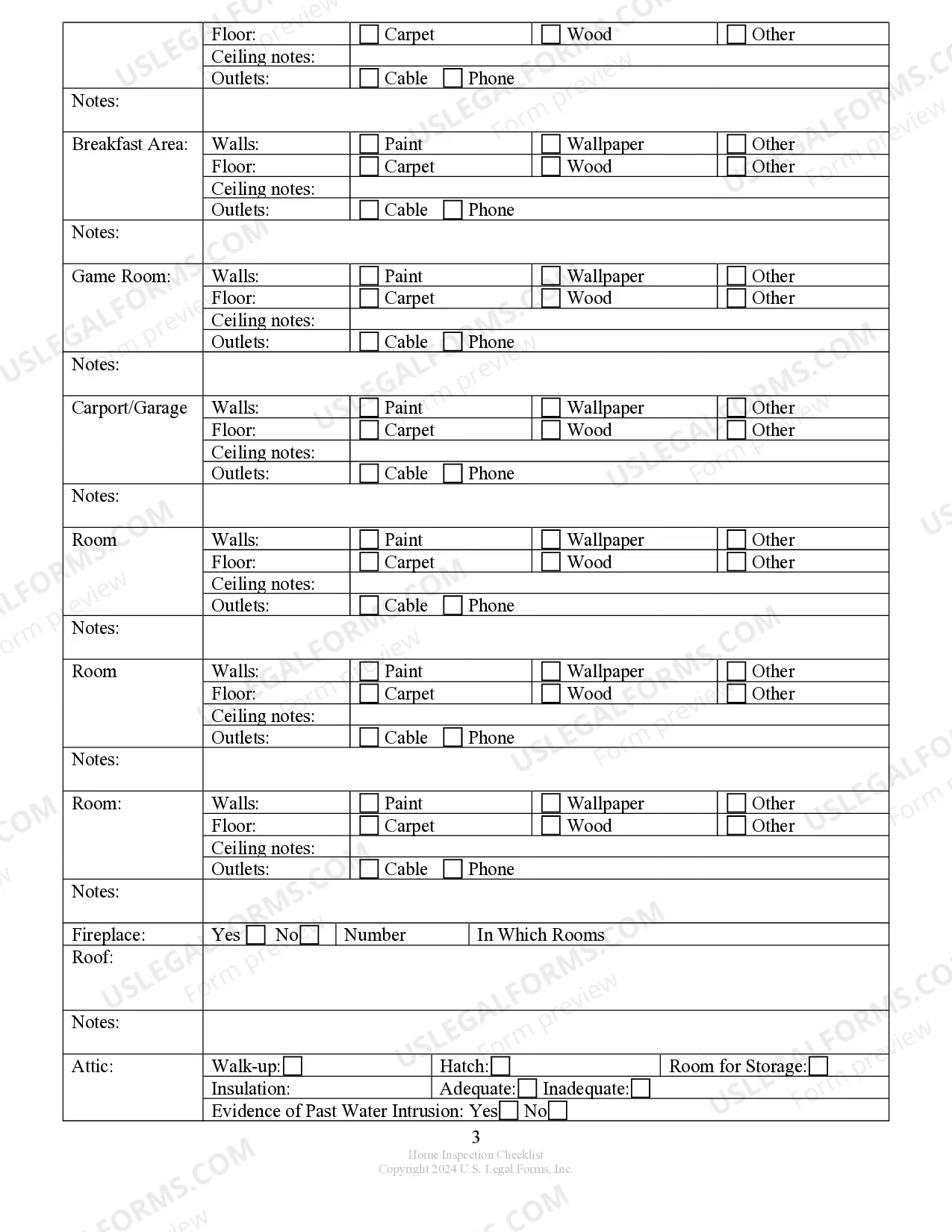 Preview Buyer's Home Inspection Checklist