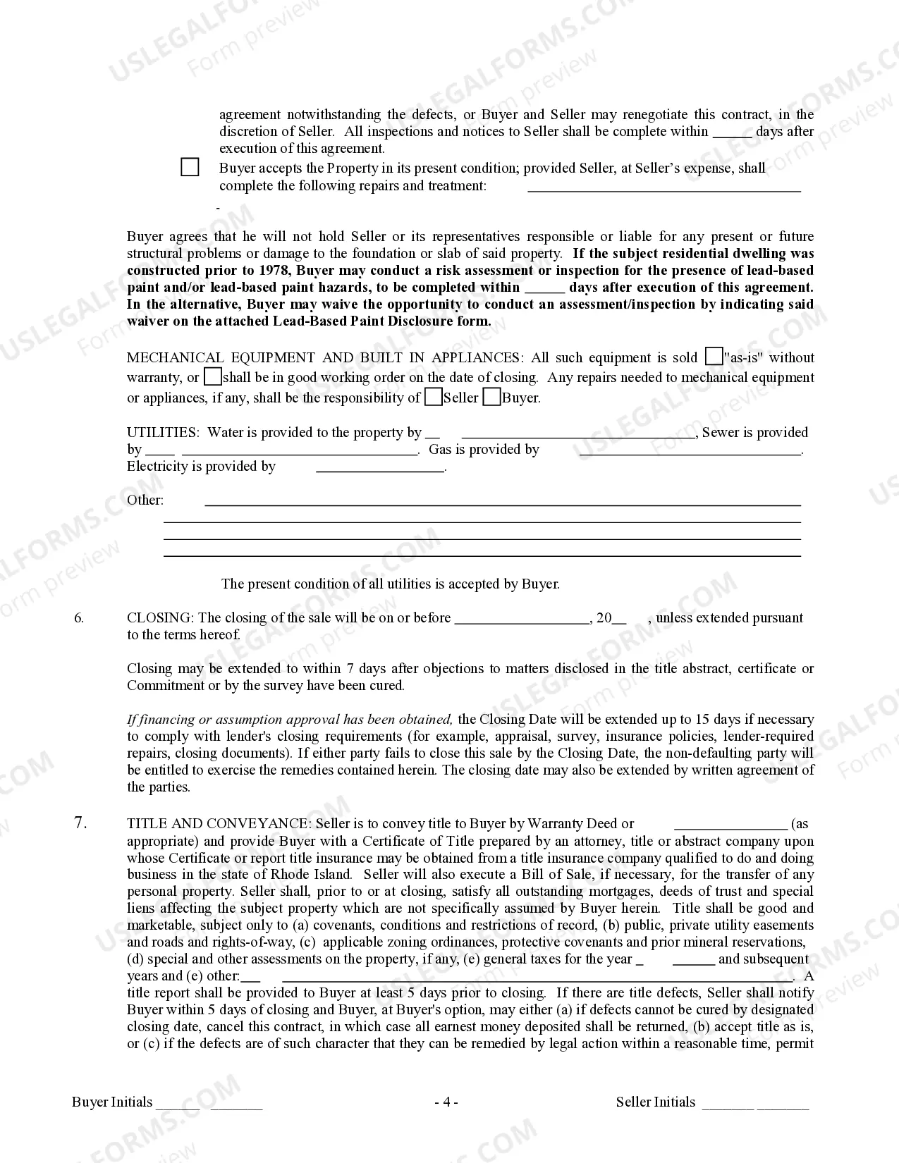 Preview Contract for Sale and Purchase of Real Estate with No Broker for Residential Home Sale Agreement