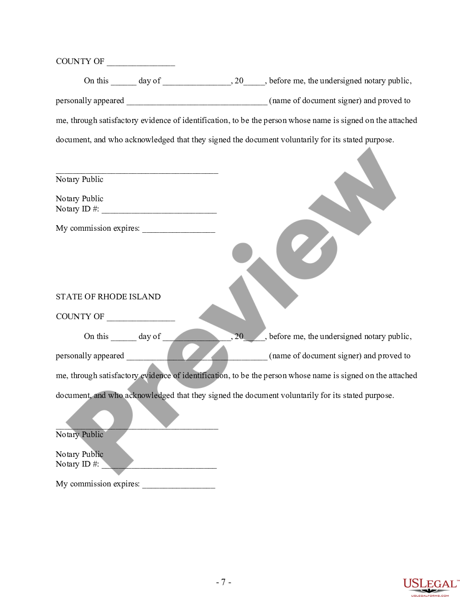 page 6 Rhode Island Prenuptial Premarital Agreement without Financial Statements preview