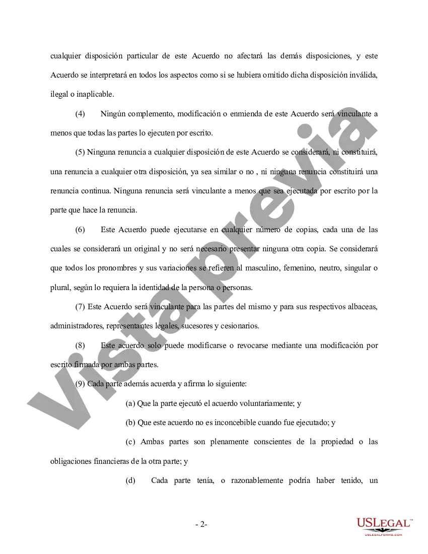 Preview Enmienda al Acuerdo Prenupcial o Prematrimonial