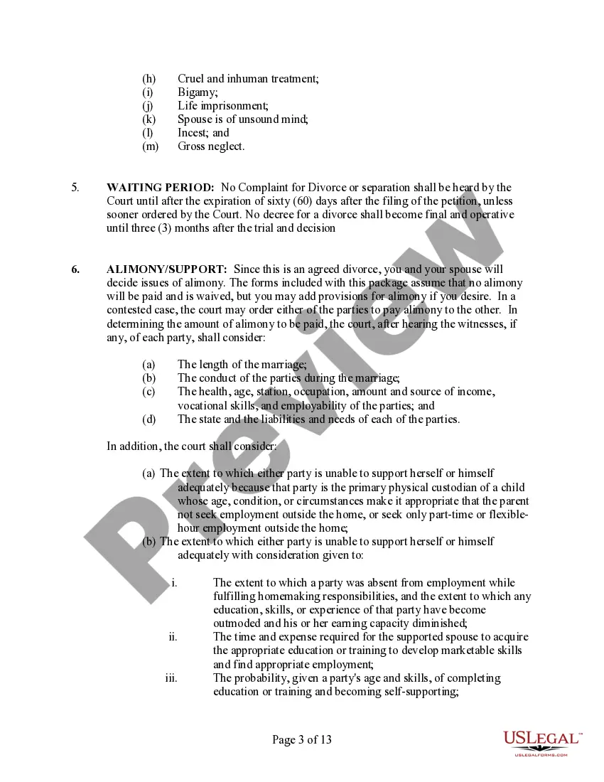 Preview Rhode Island No-Fault Agreed Uncontested Divorce Package for Dissolution of Marriage for Persons with No Children with or without Property and Debts