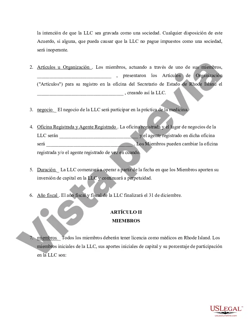 Preview Acuerdo Operativo de Sociedad de Responsabilidad Limitada LLC