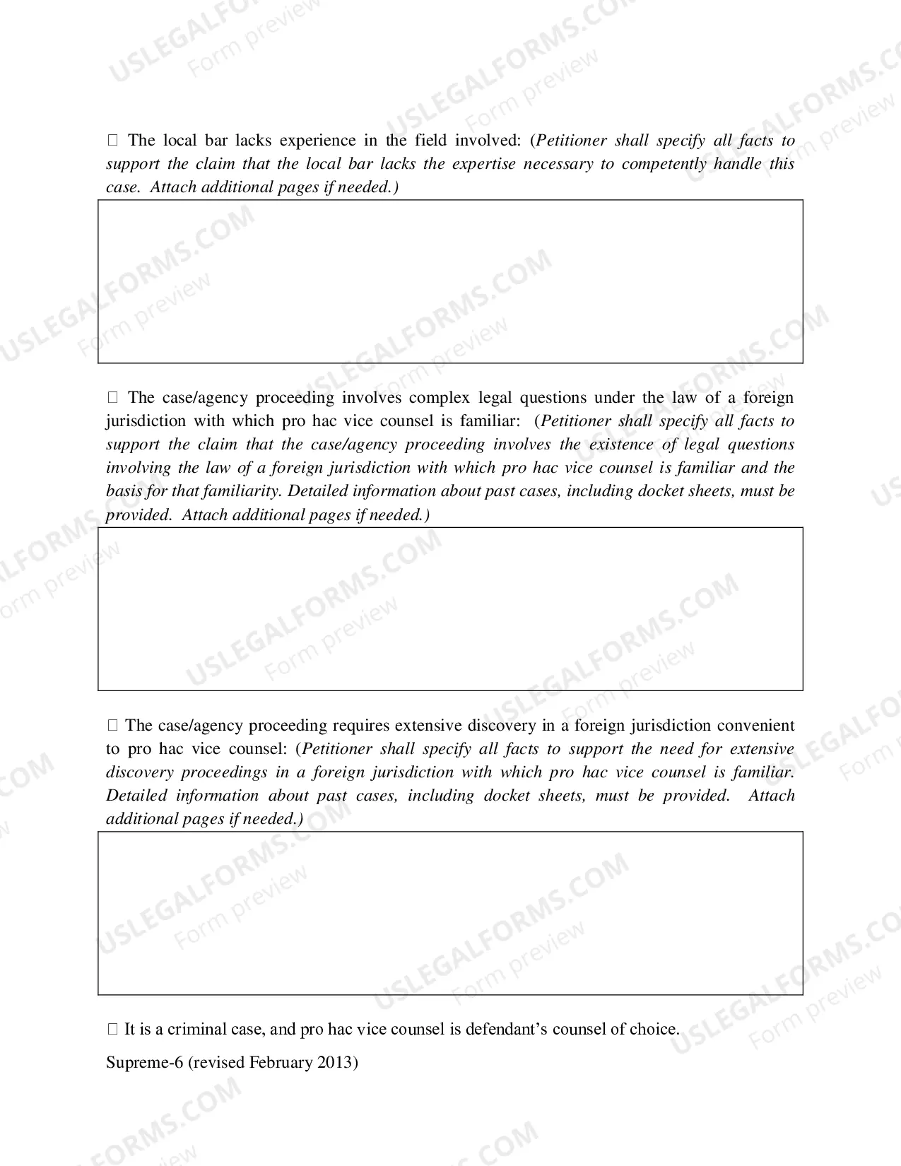 Preview Miscellaneous Petition for Admission Pro Hac Vice