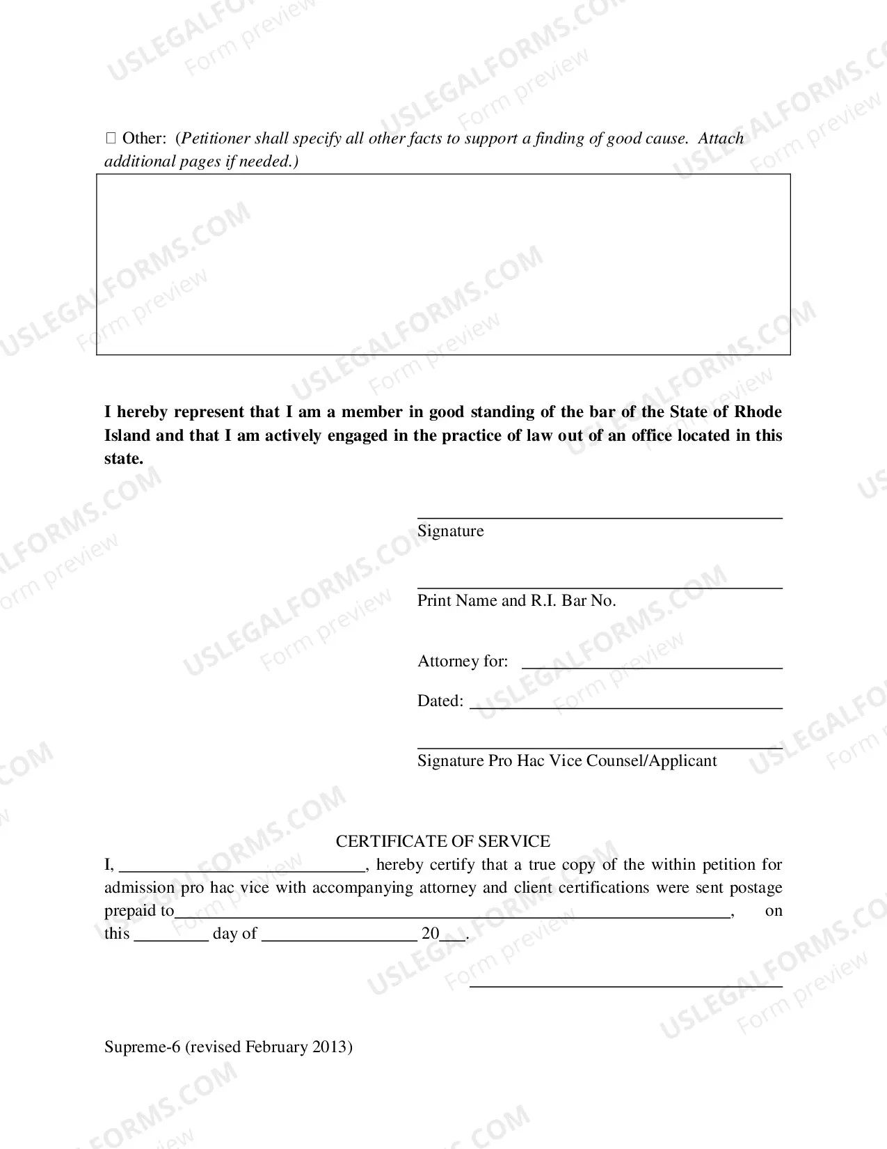 Preview Miscellaneous Petition for Admission Pro Hac Vice