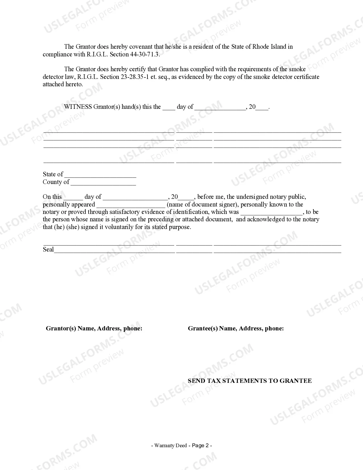 Preview Warranty Deed from Individual to a Trust