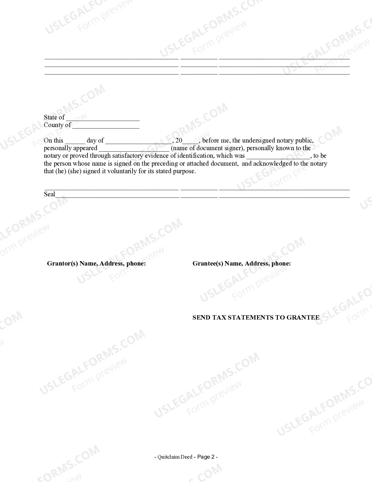 Preview Quitclaim Deed from Husband to Himself and Wife