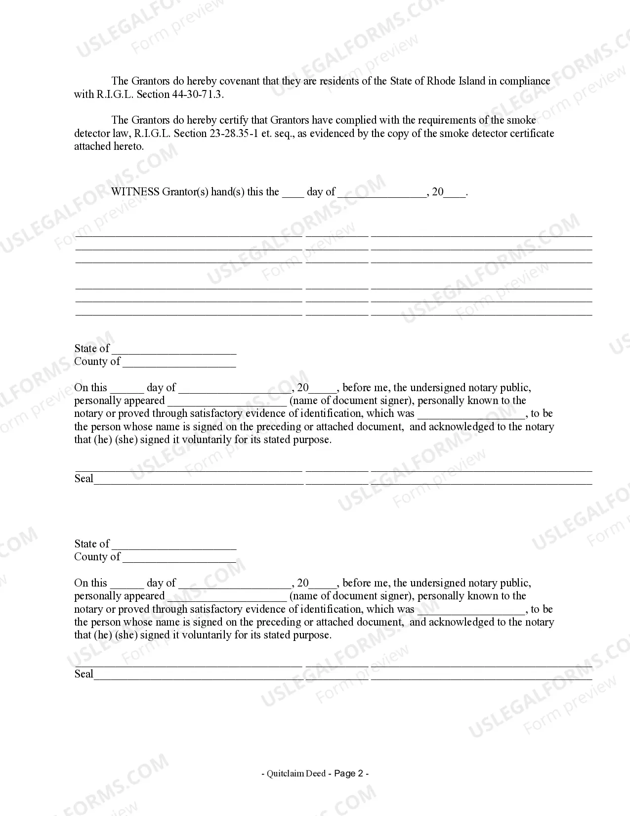 Preview Quitclaim Deed from Husband and Wife to Husband and Wife