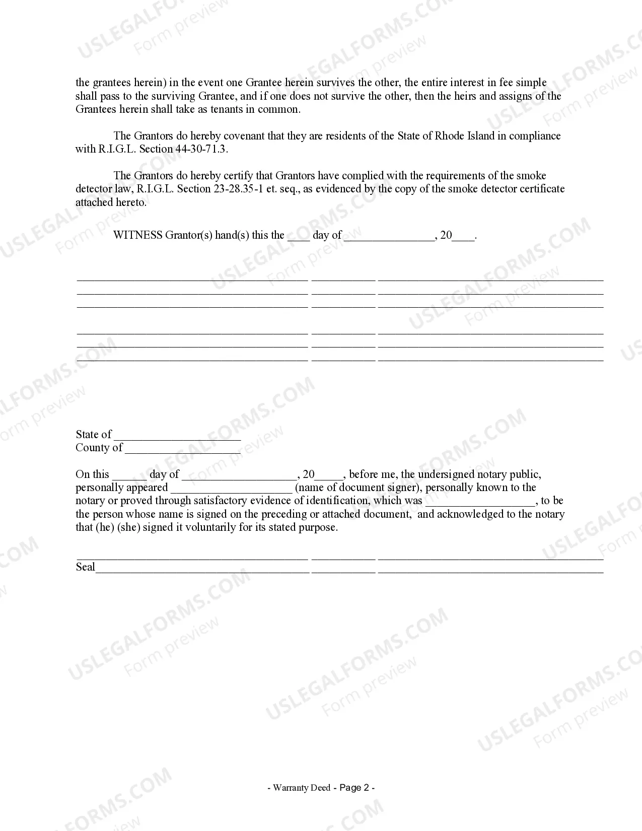 Preview Warranty Deed from Husband and Wife to Husband and Wife
