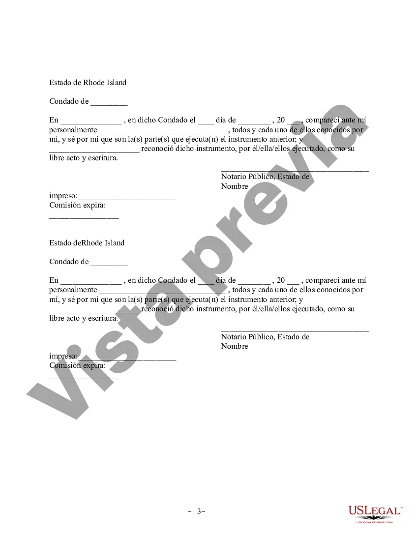 Preview Revocación del Acuerdo de Propiedad Postnupcial - Rhode Island