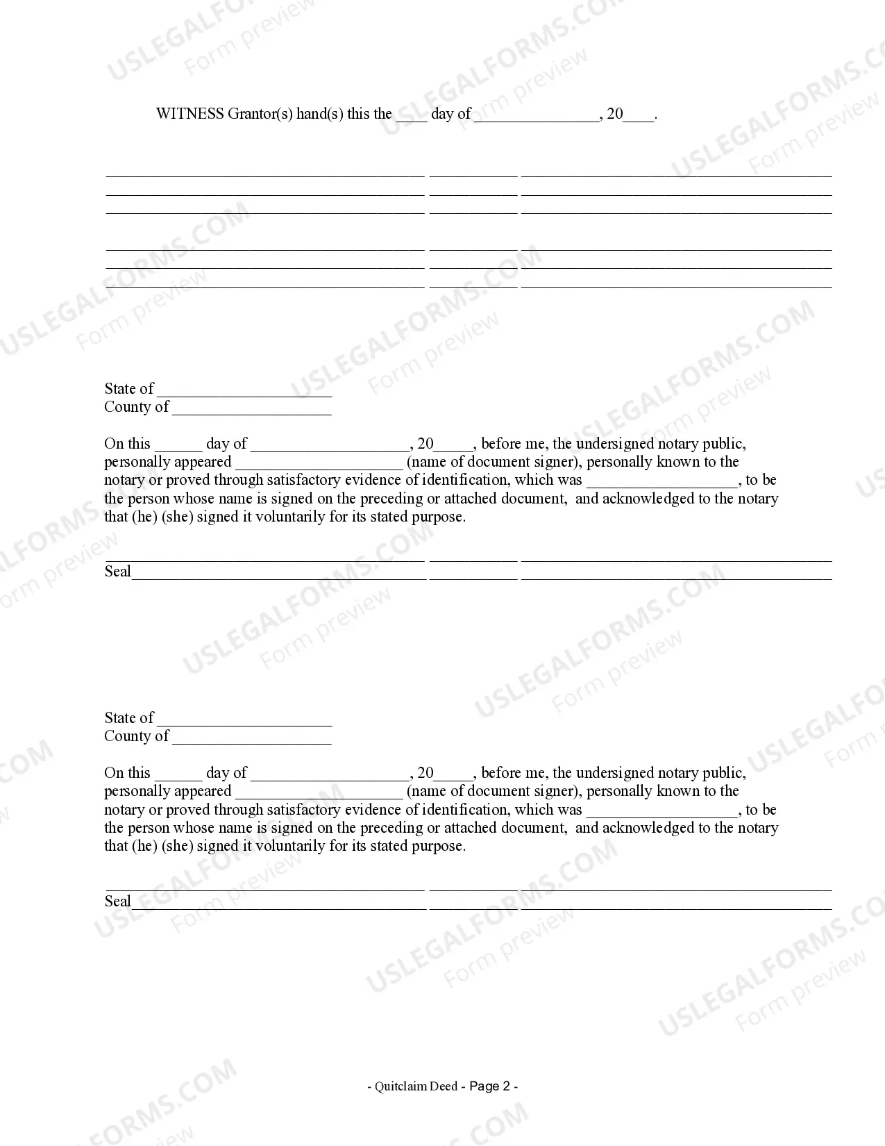 Preview Quitclaim Deed from Husband and Wife to an Individual