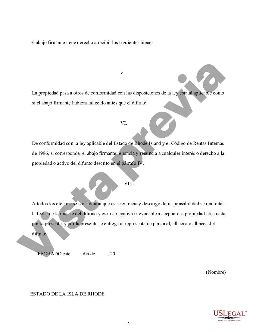 Preview Renuncia y Renuncia de Bienes del Seguro de Vida o Contrato de Renta Vitalicia