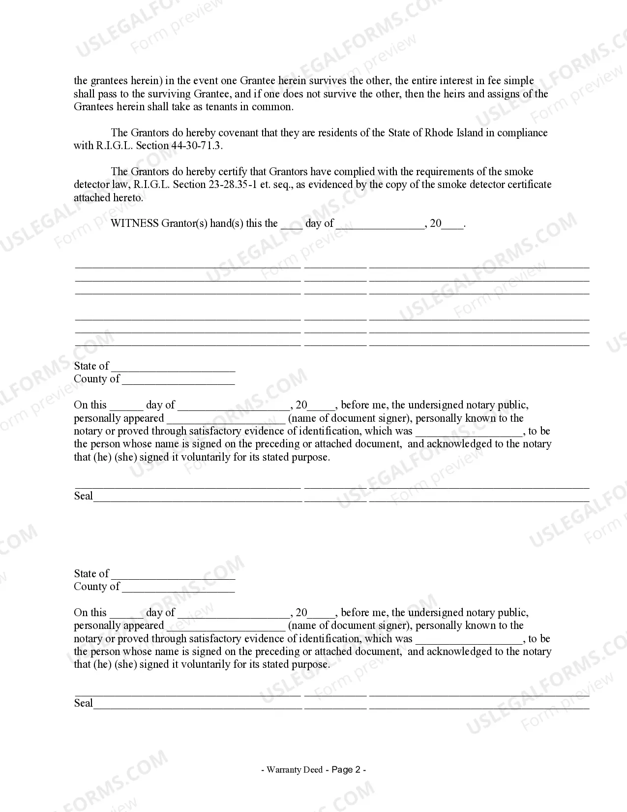 Preview Warranty Deed from two Individuals to Husband and Wife