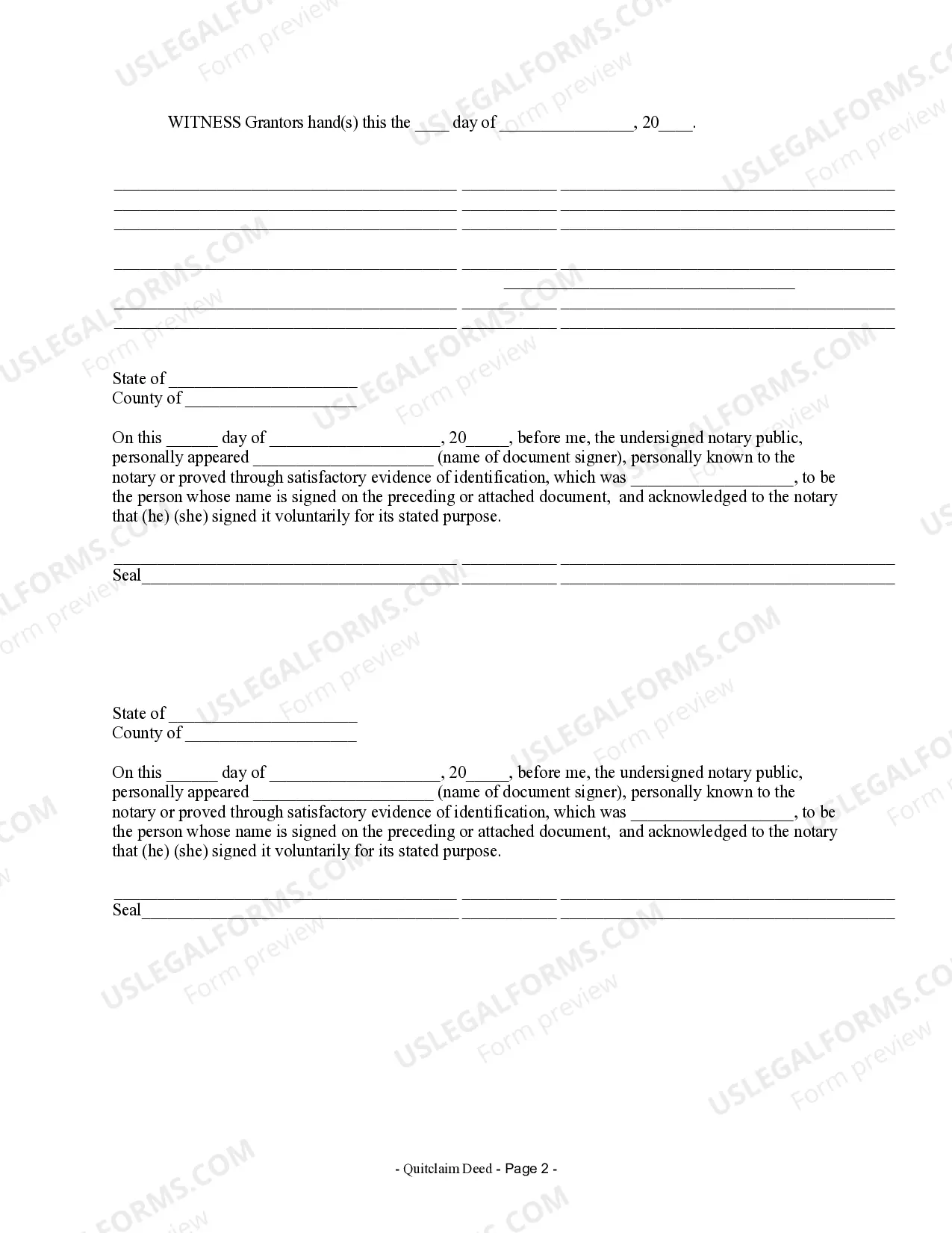 Preview Quitclaim Deed by Two Individuals to LLC