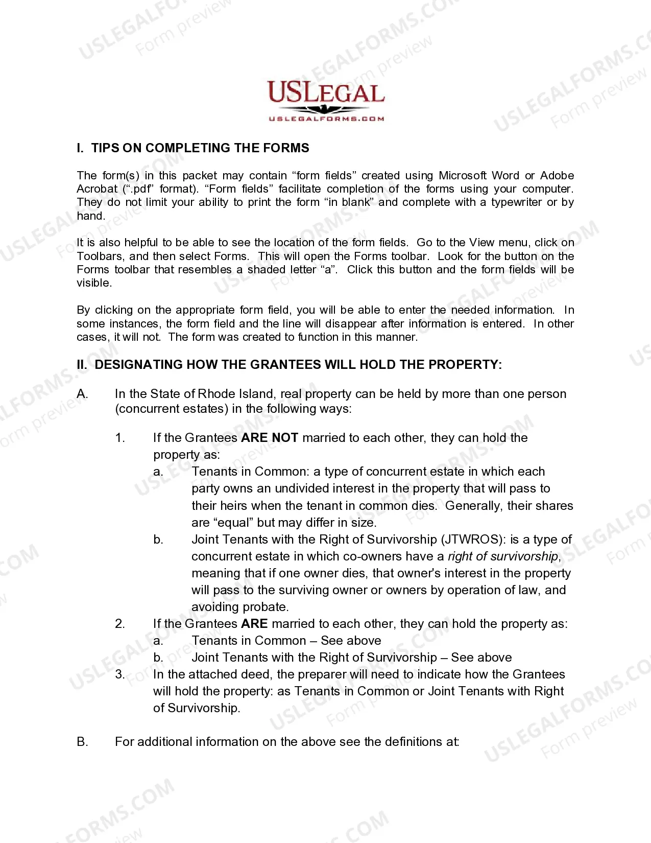 Preview Enhanced Life Estate or Lady Bird Warranty Deed from Two Individuals, or Husband and Wife, to Two Individuals, or Husband and Wife.