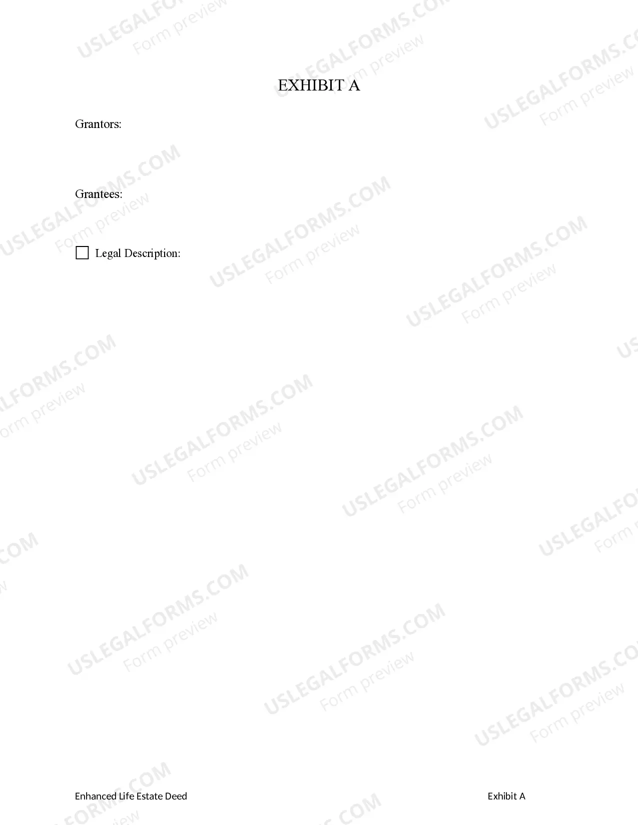 Preview Enhanced Life Estate or Lady Bird Warranty Deed from Two Individuals, or Husband and Wife, to Two Individuals, or Husband and Wife.