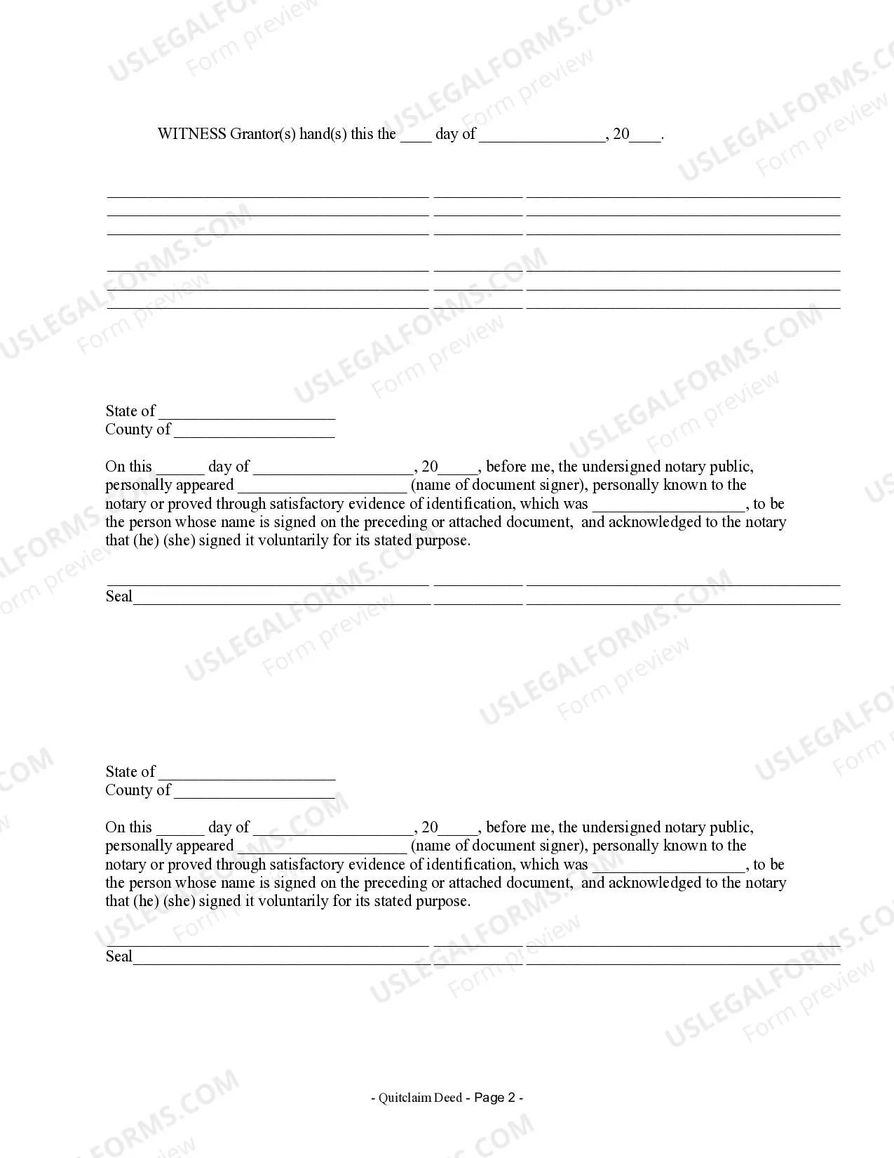 Preview Quitclaim Deed by Two Individuals to Corporation