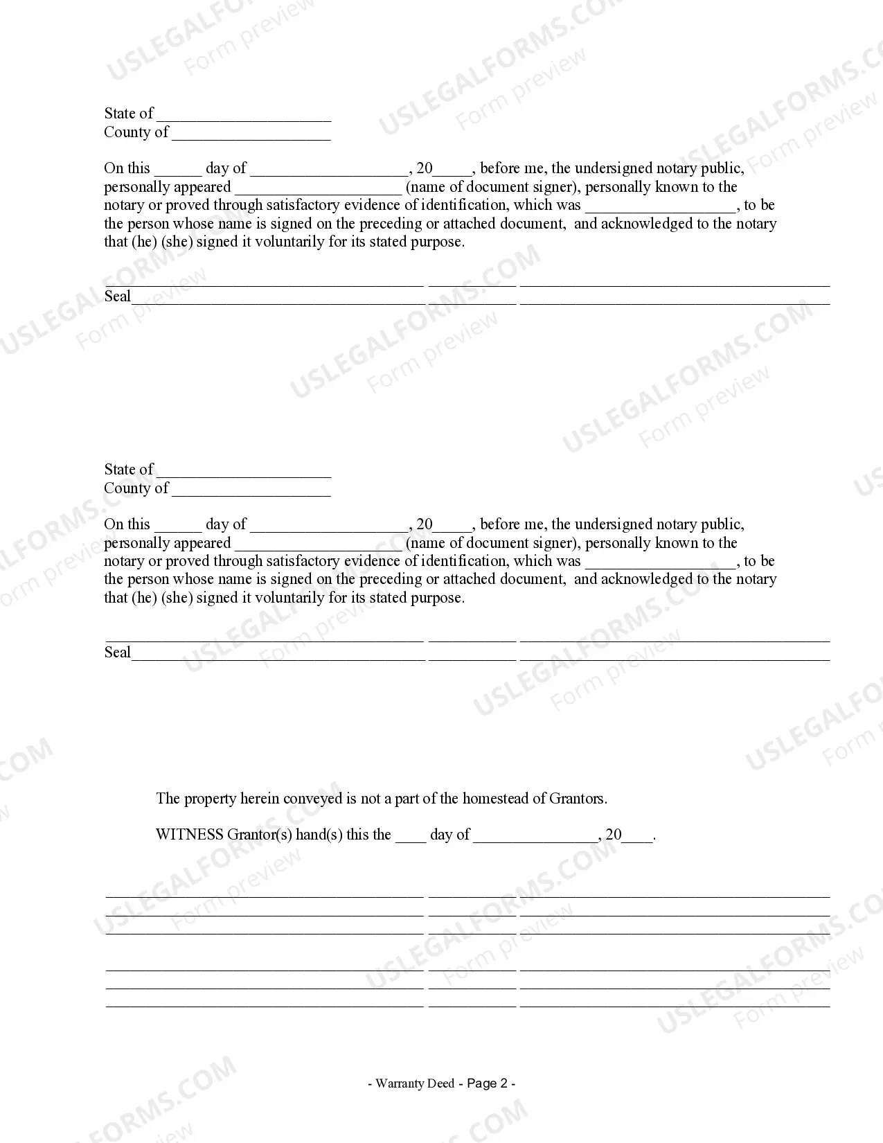 Preview Warranty Deed from two Individuals to Corporation