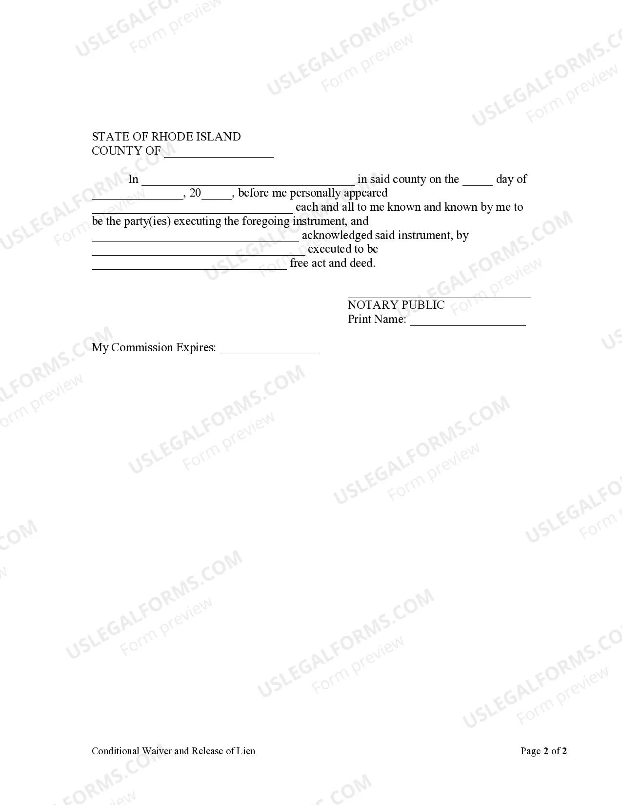 Preview Conditional Waiver and Release of Claim of Lien Upon Final Payment