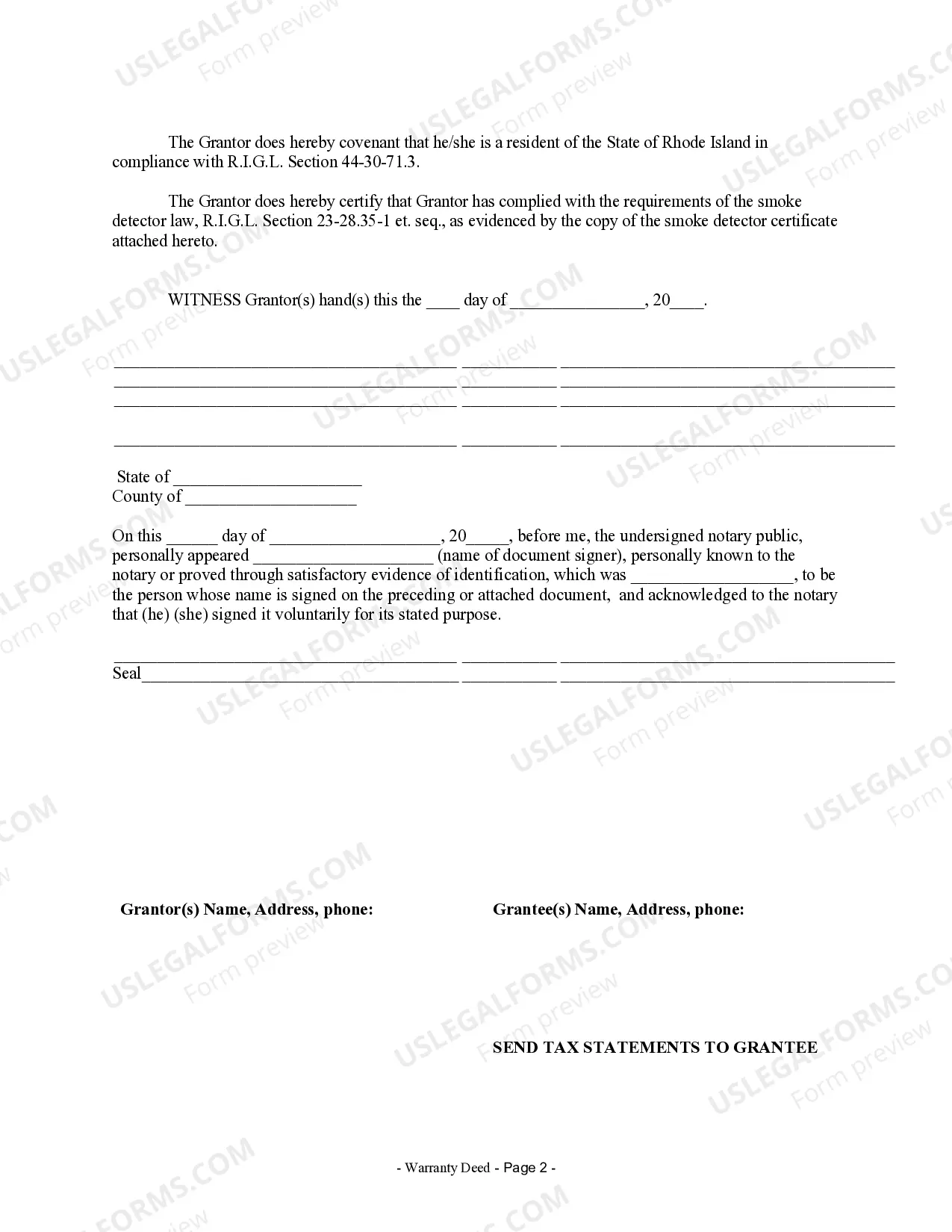 Preview Warranty Deed from Individual to Corporation
