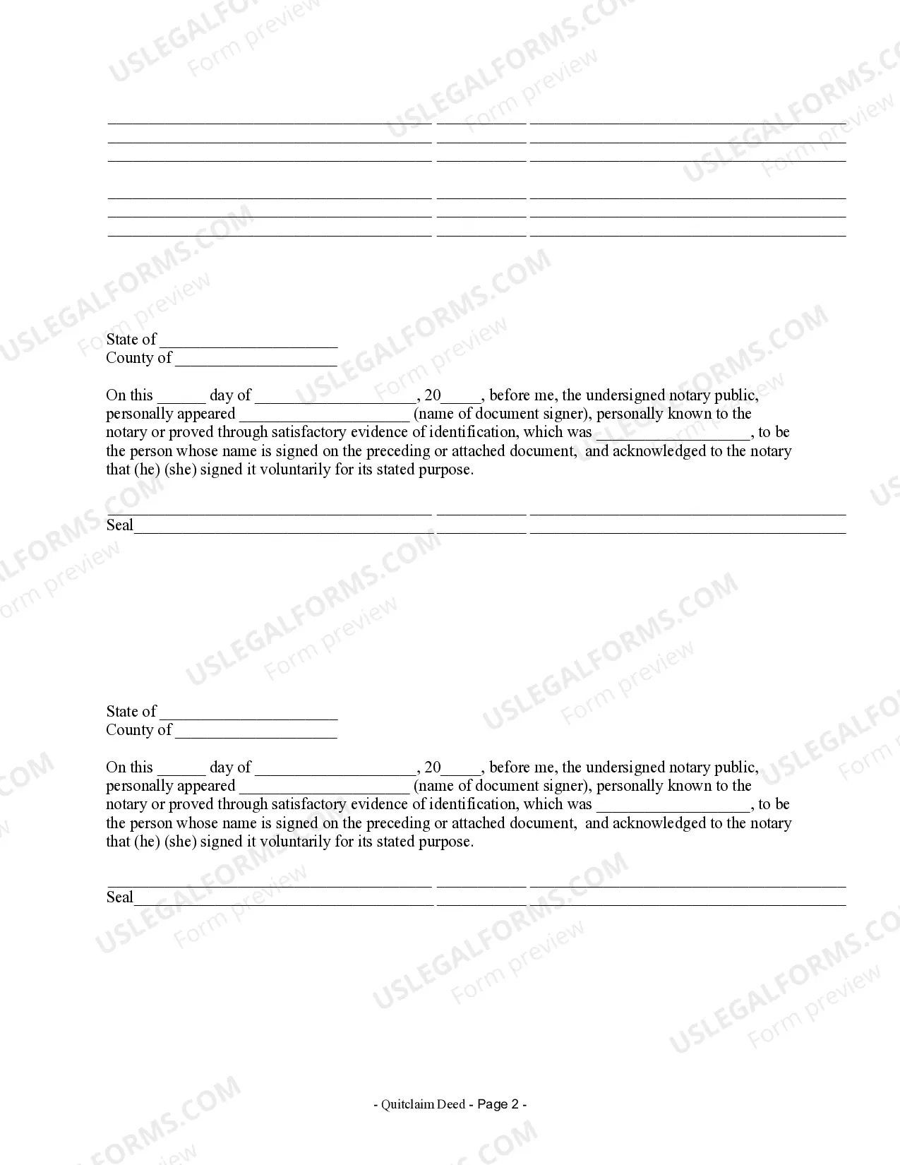 Preview Quitclaim Deed from Husband and Wife to LLC