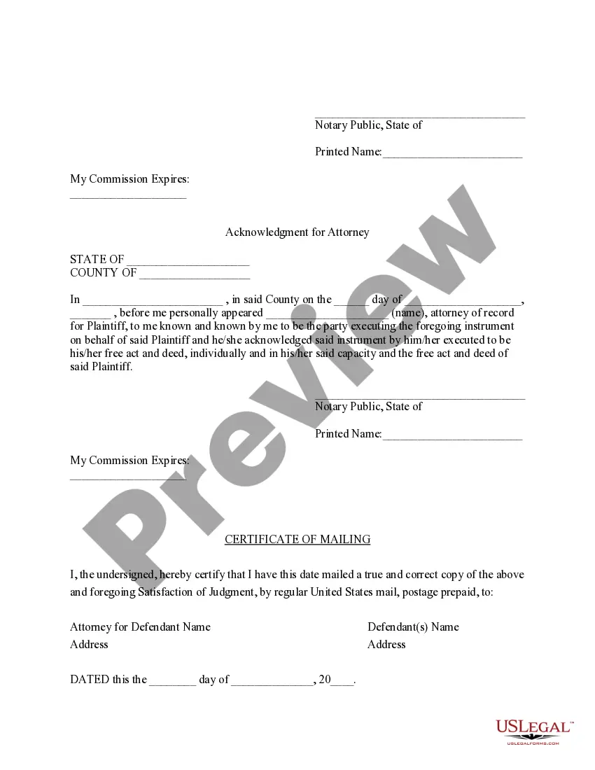 Preview Rhode Island Satisfaction of Judgment