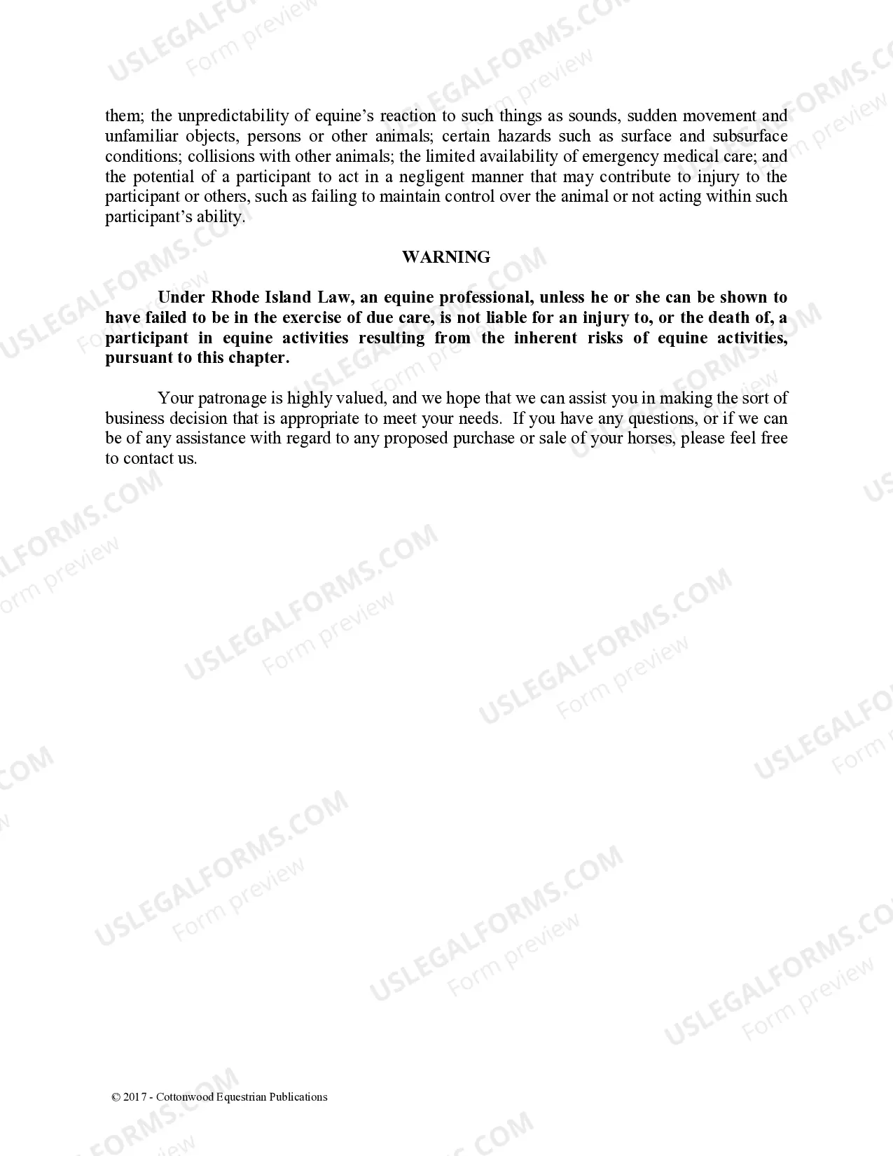 Preview Pre-Purchase Recommendations - Horse Equine Forms